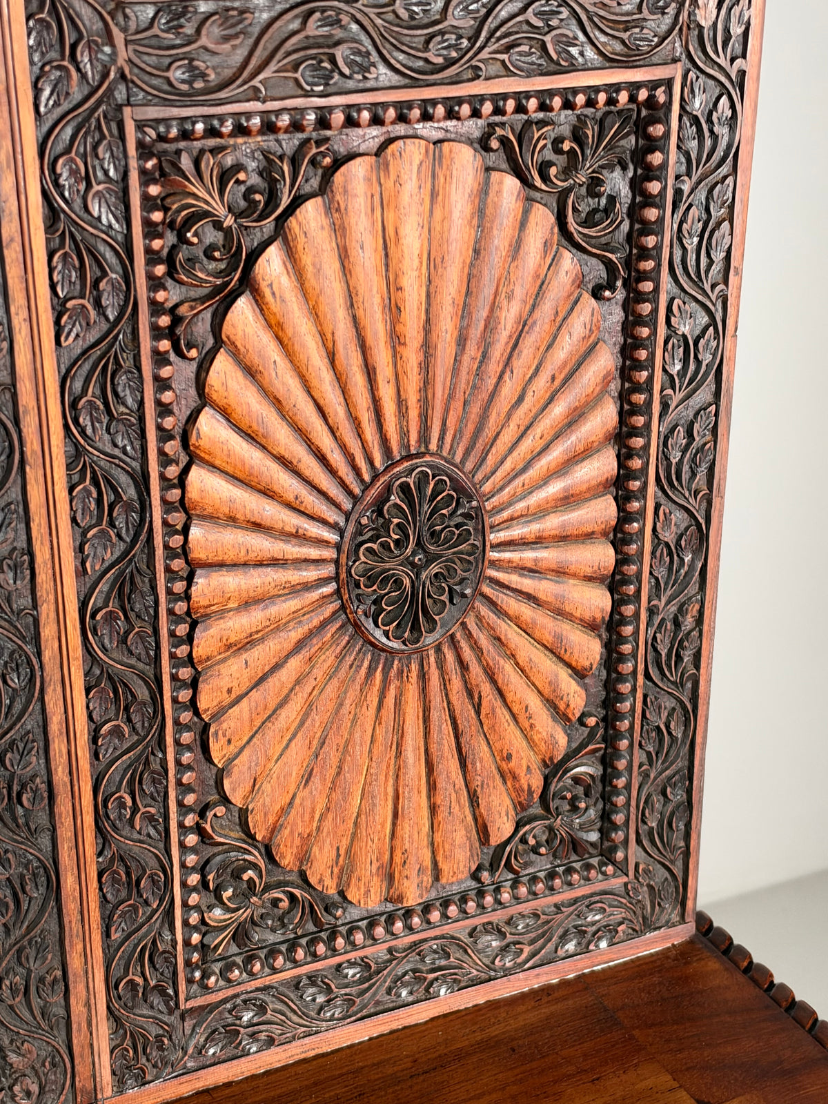20th-century Anglo-Indian cabinet in teak