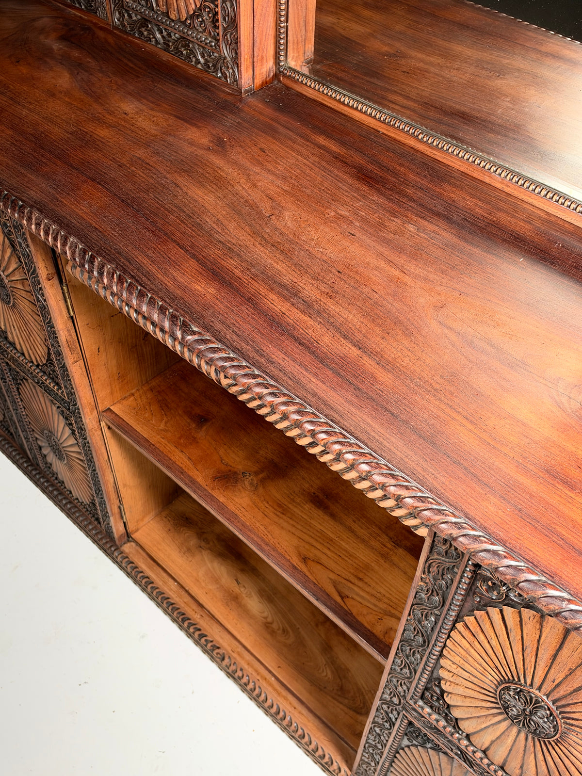 20th-century Anglo-Indian cabinet in teak