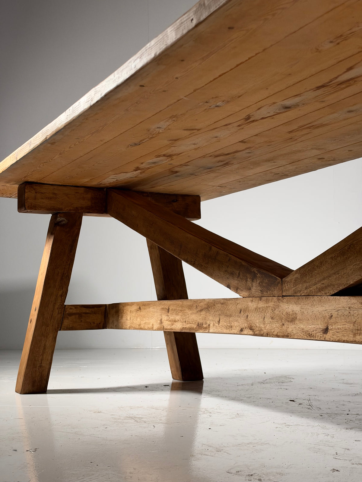 Grote kloostertafel hout landelijk 298cm