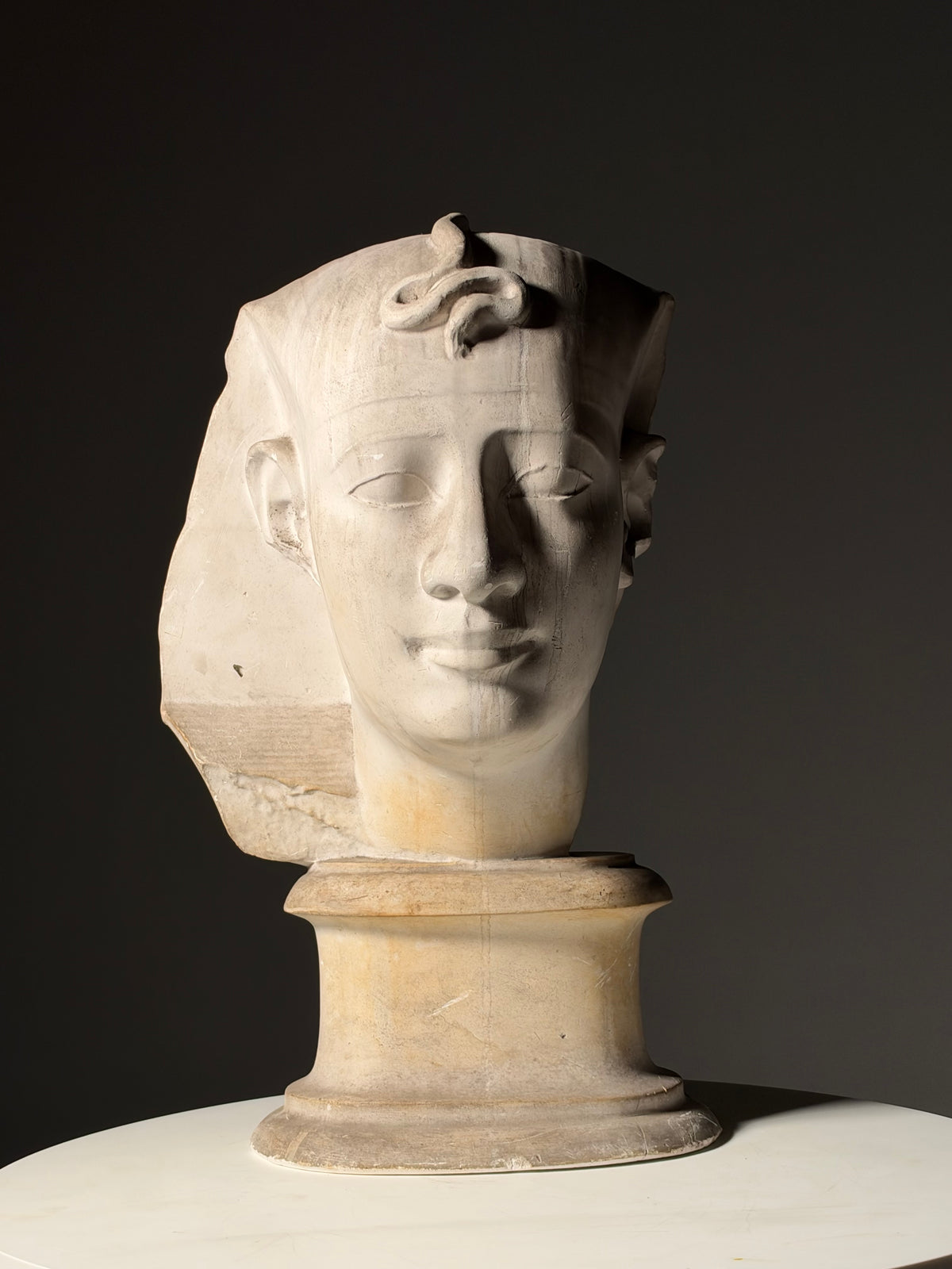 Plaster bust of an Egyptian pharaoh