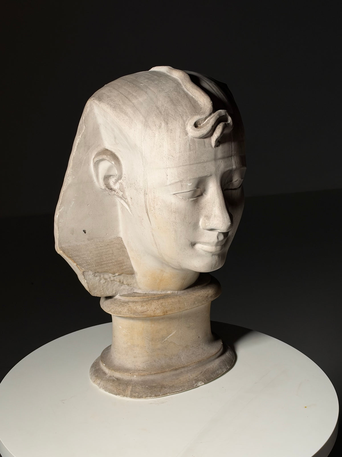 Plaster bust of an Egyptian pharaoh