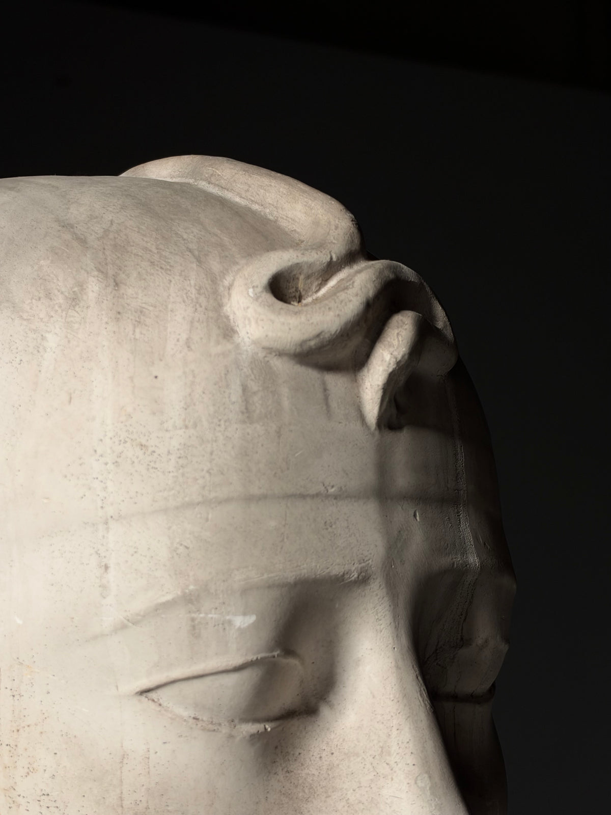 Plaster bust of an Egyptian pharaoh
