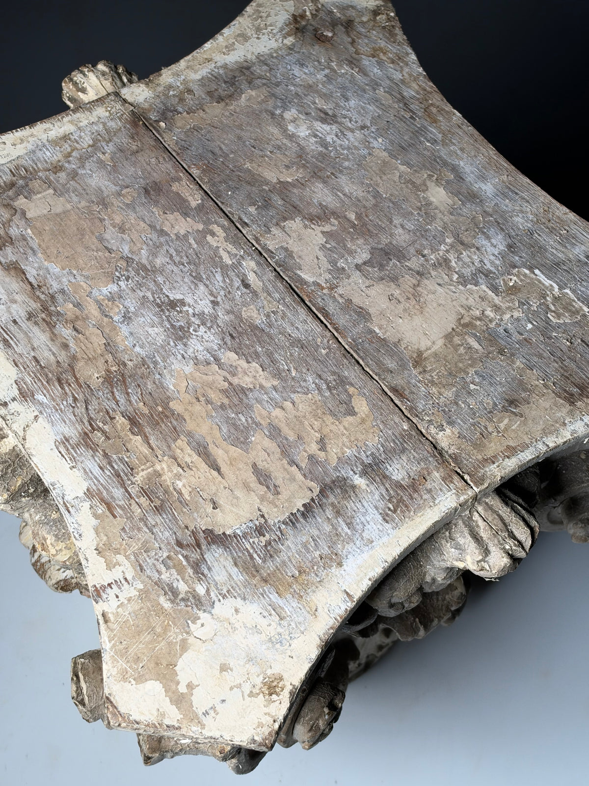 18th century oak capital set of 2