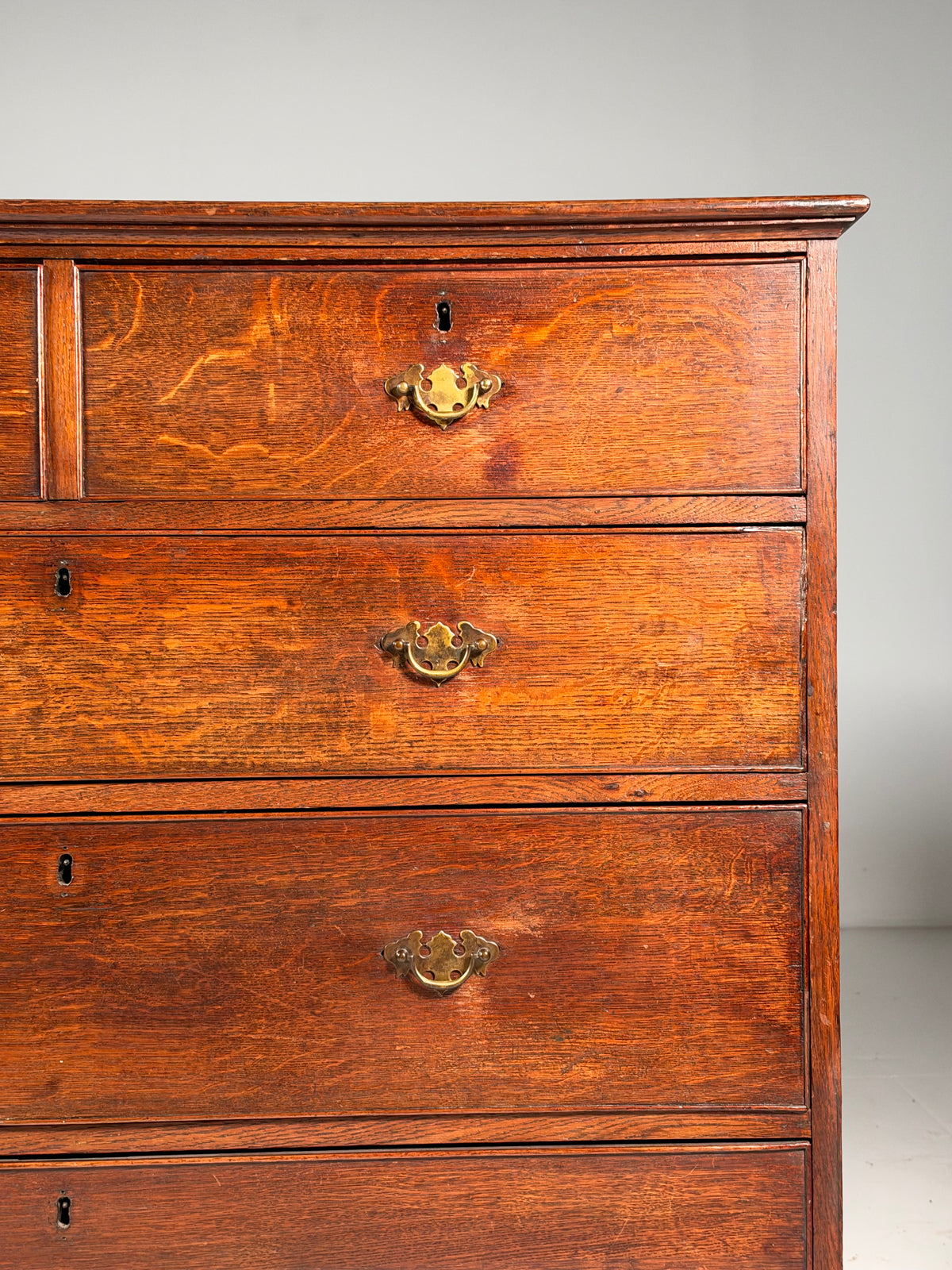 19th century English oak chest of drawers