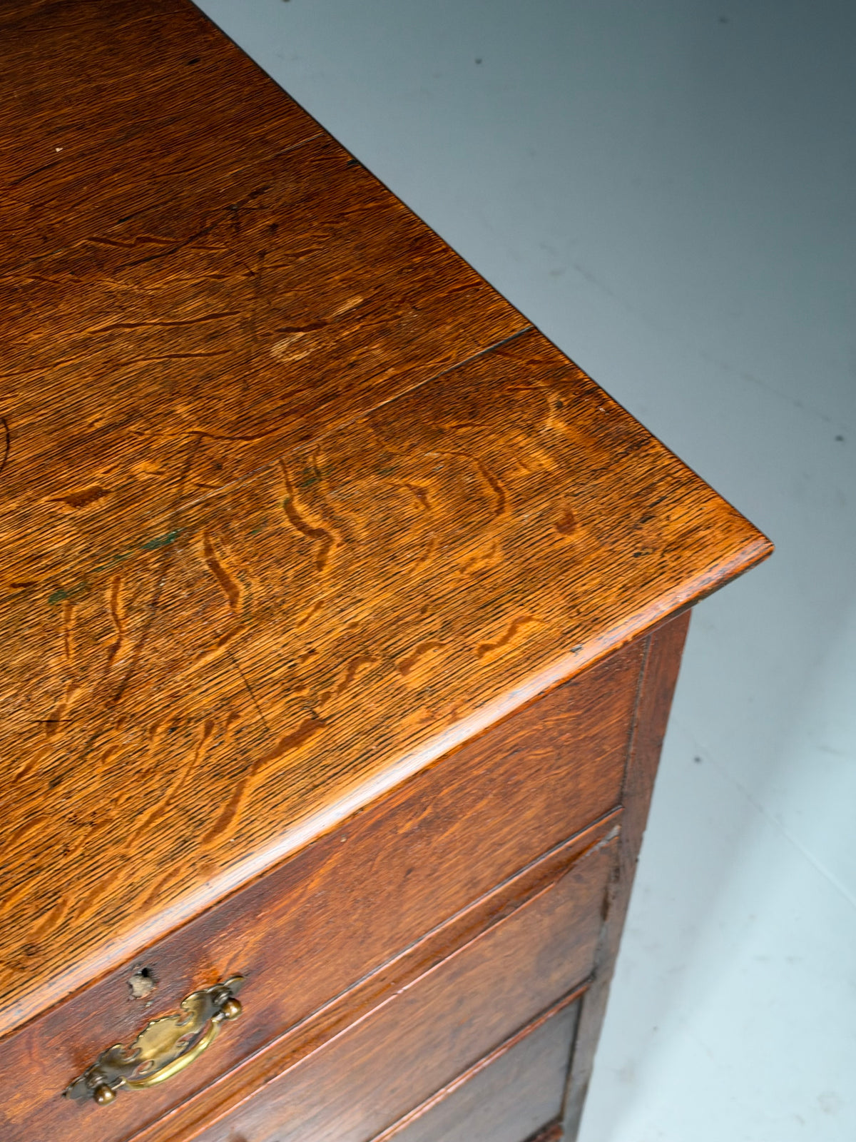 19th century English oak chest of drawers