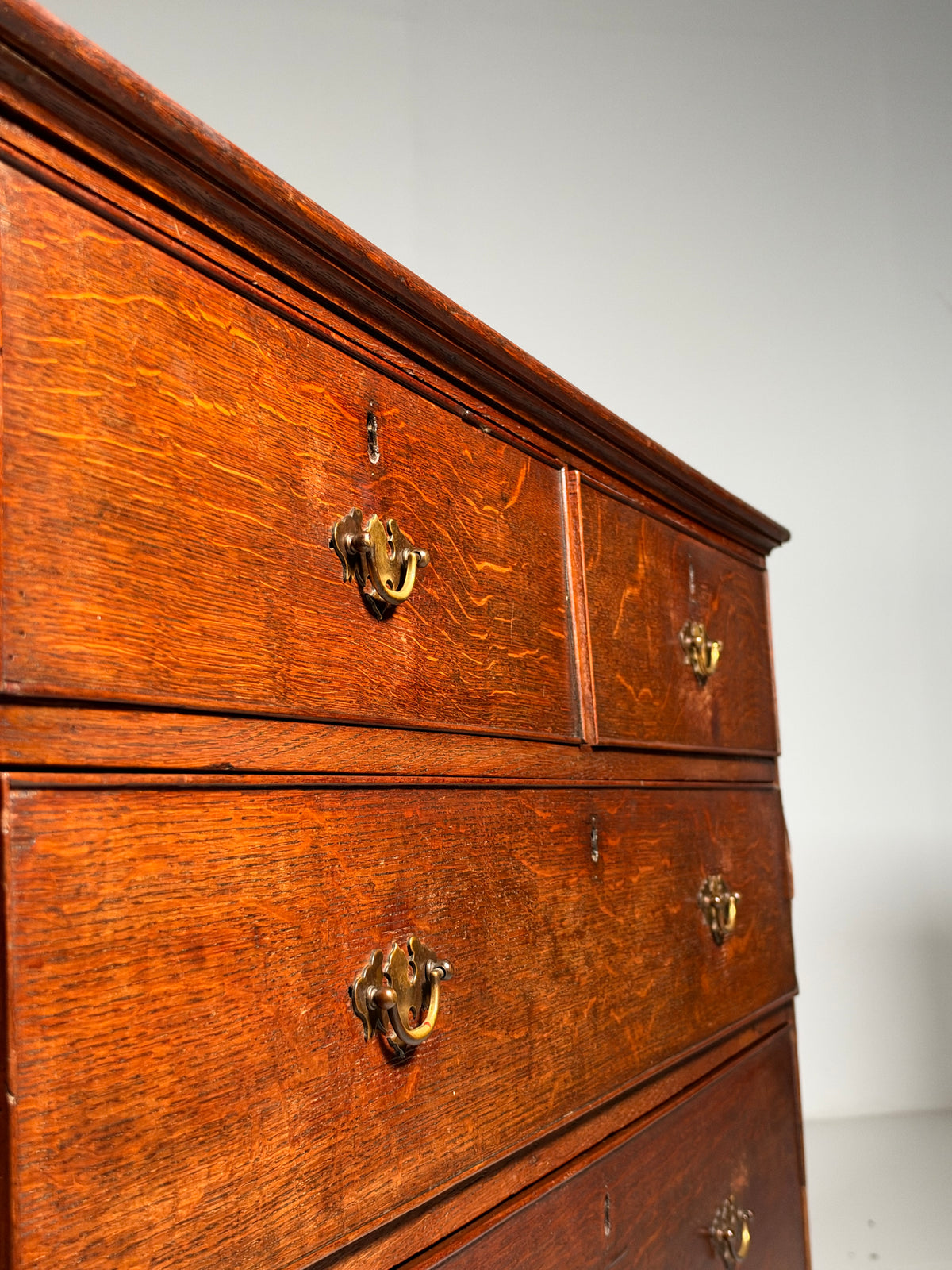 19th century English oak chest of drawers
