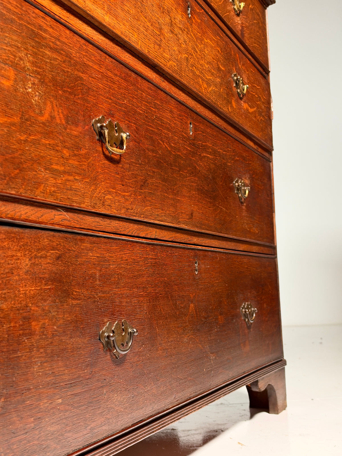 19th century English oak chest of drawers