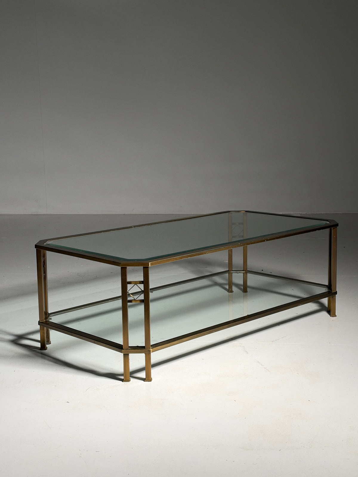Metal and glass coffee table