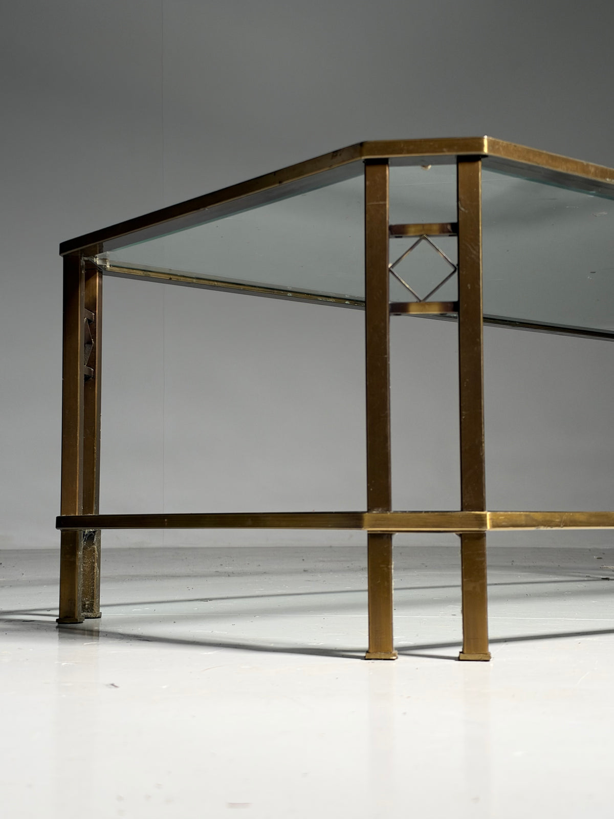 Metal and glass coffee table