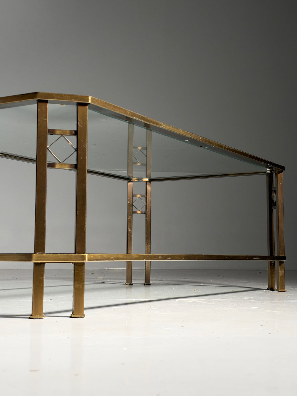 Metal and glass coffee table