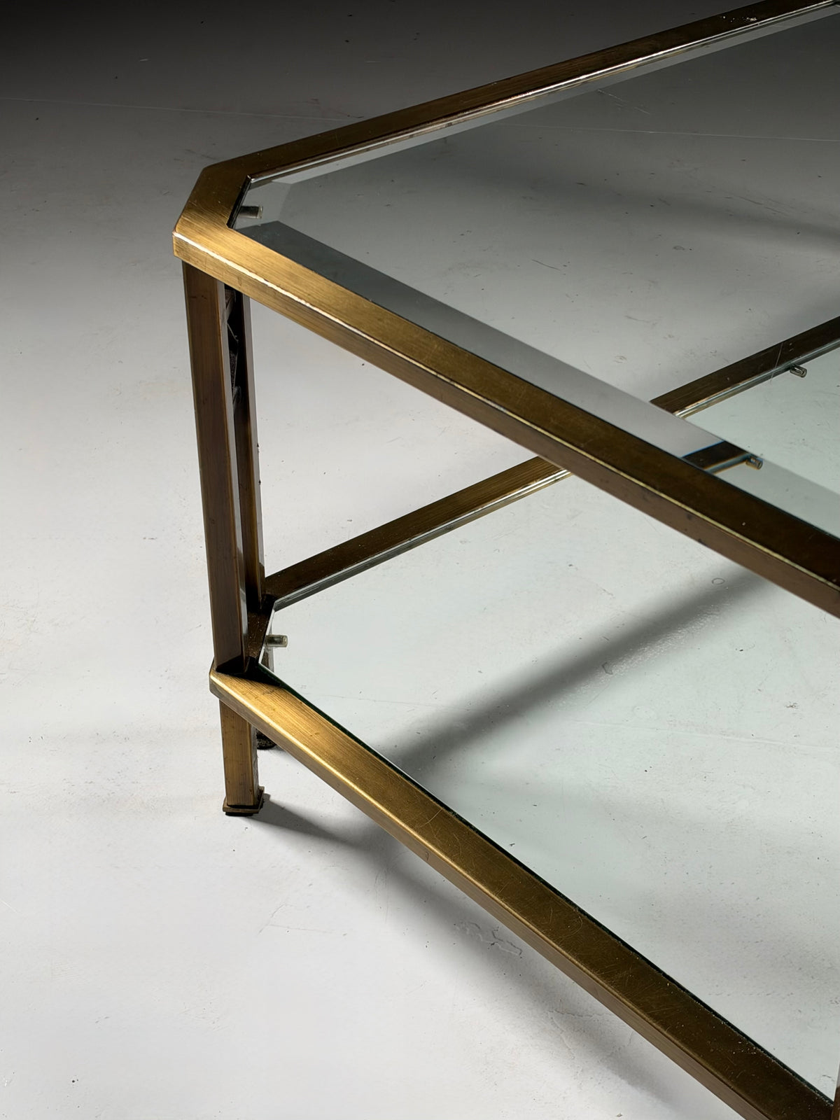 Metal and glass coffee table