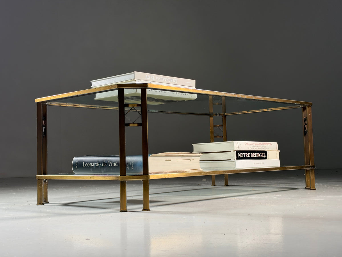Metal and glass coffee table
