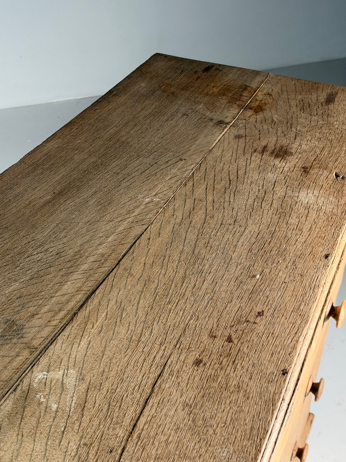19th century English oak chest of drawers