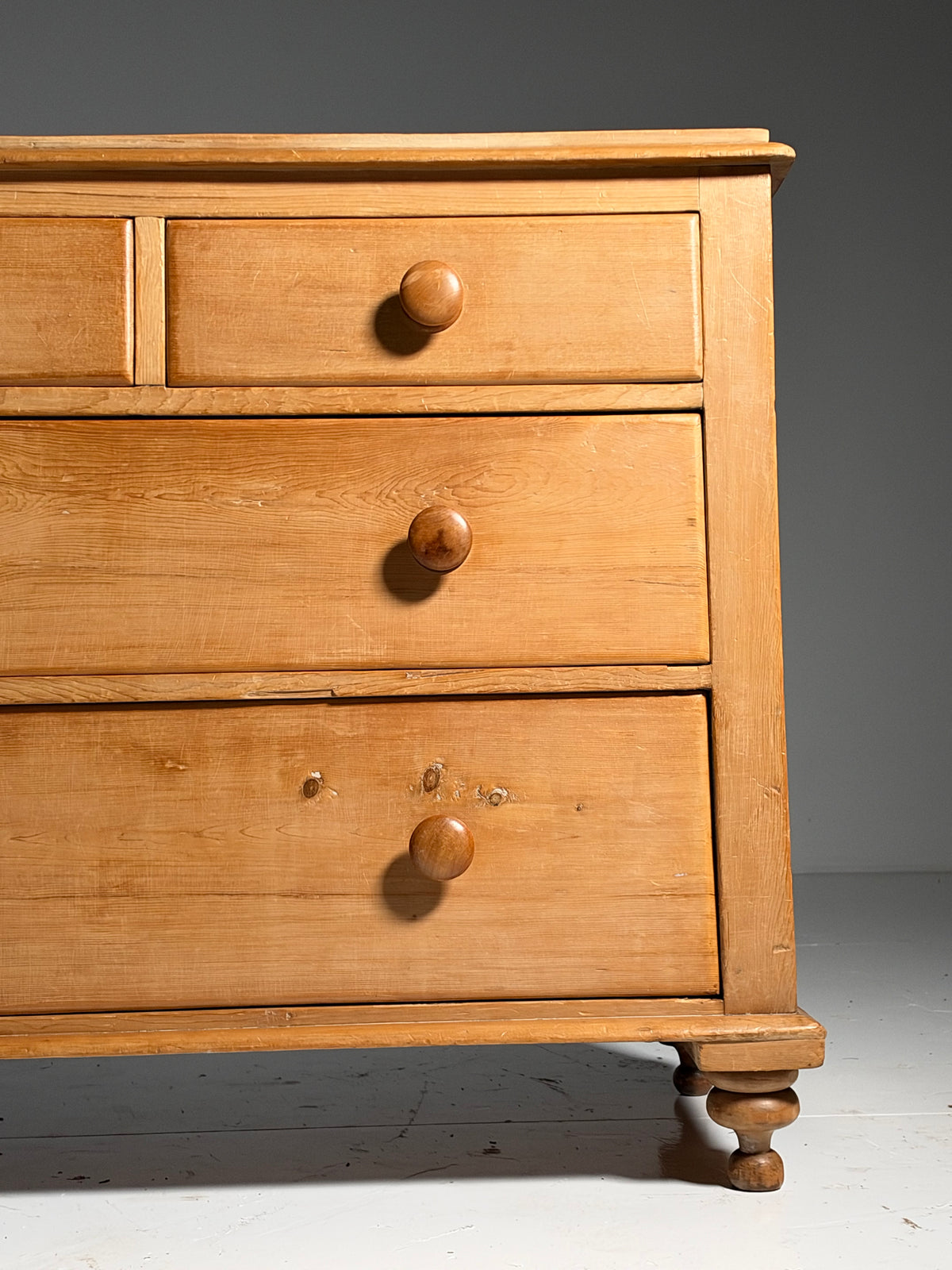 19th century English pine chest of drawers
