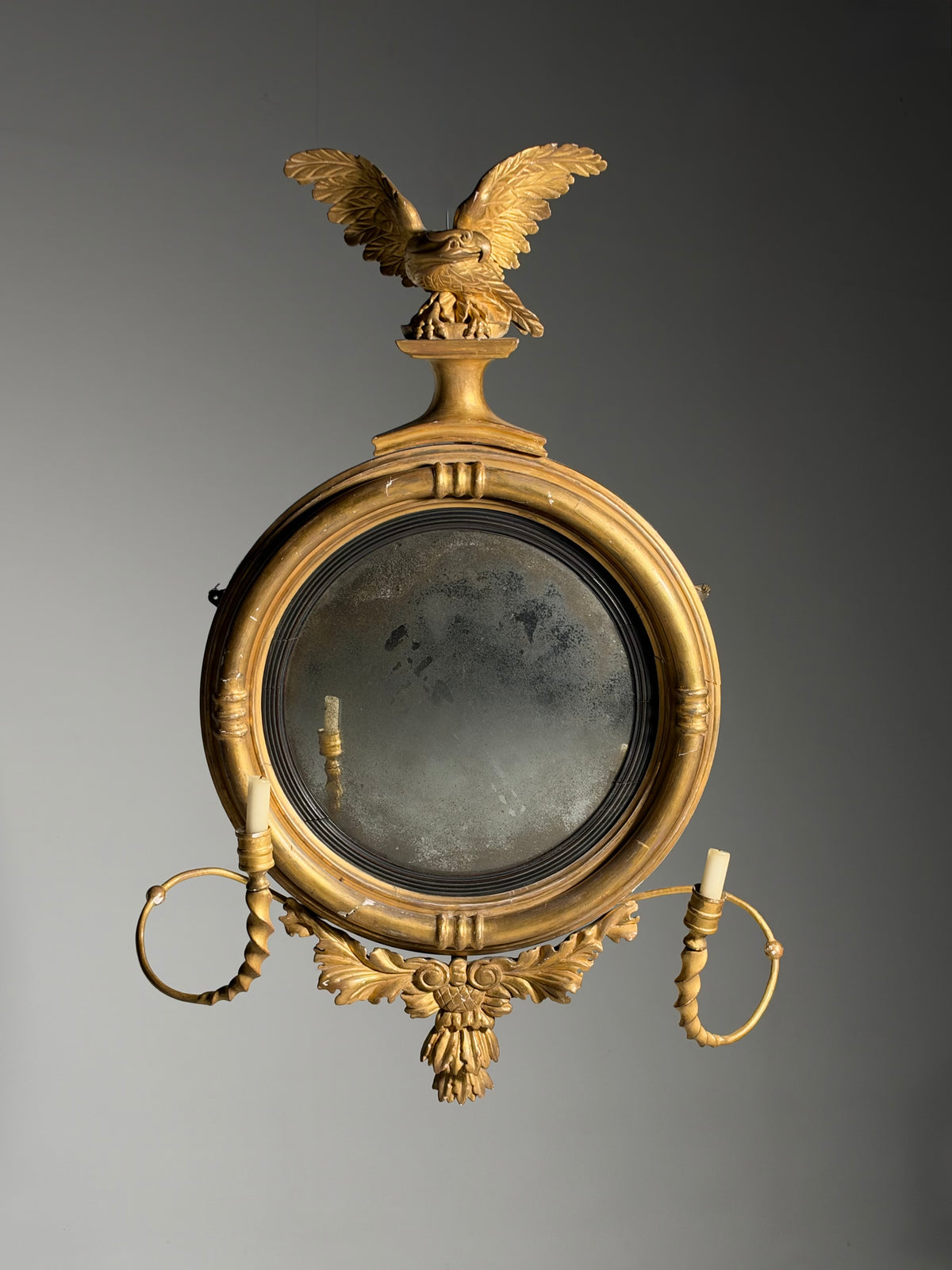 English Regency convex mirror, 1820