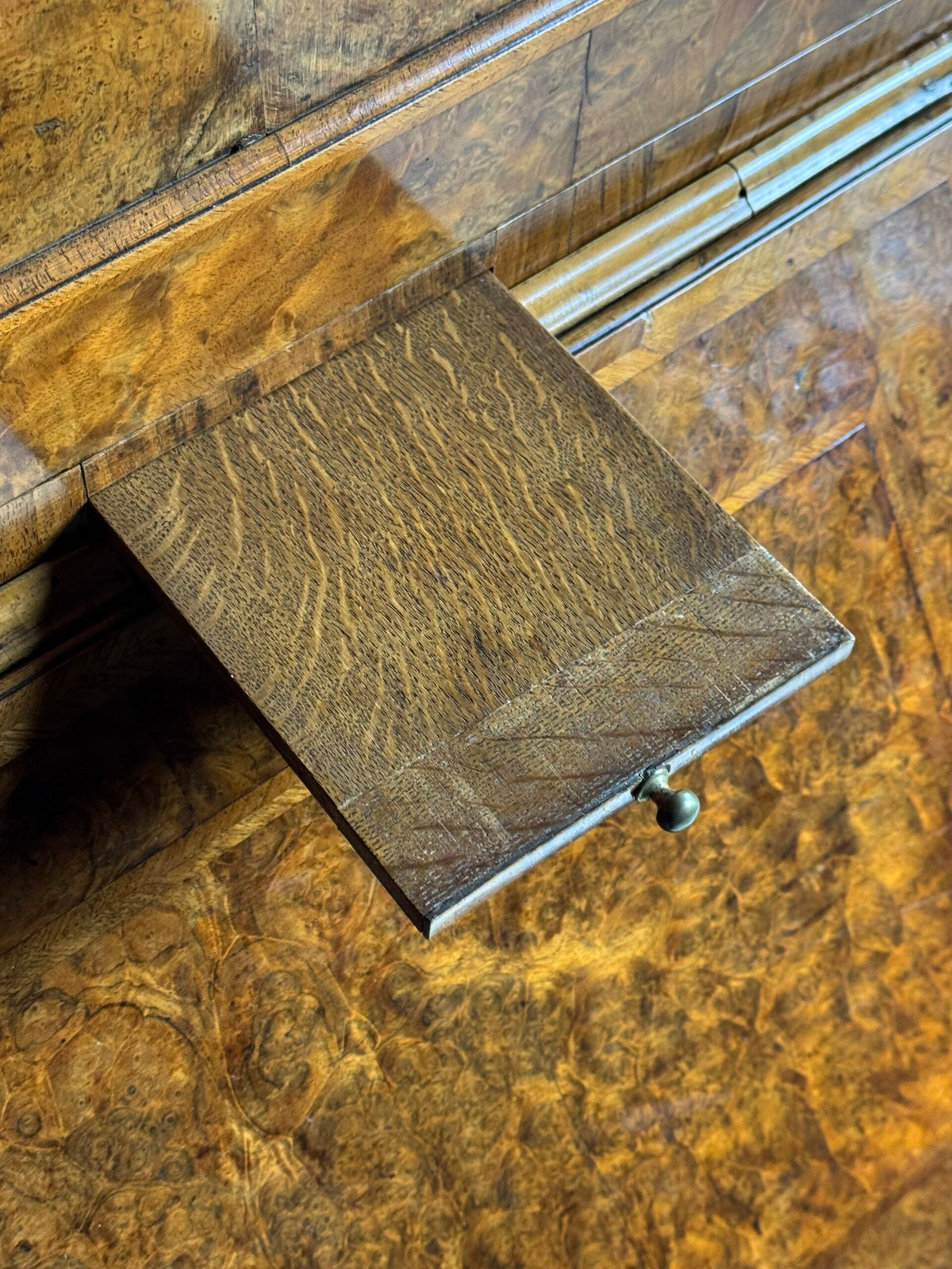English Burr Walnut Bureau Bookcase, Early 19th Century, photo 18