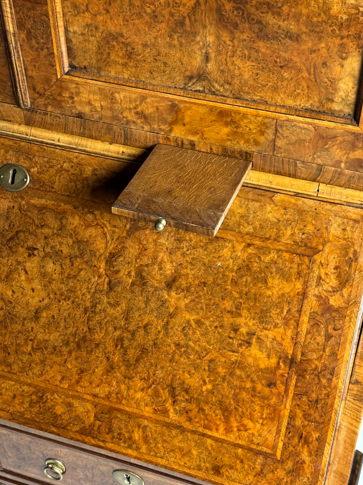 English Burr Walnut Bureau Bookcase, Early 19th Century, photo 19