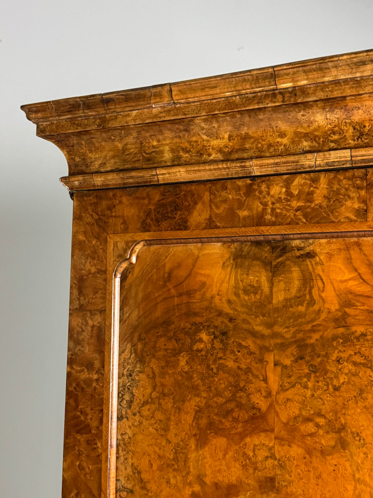 English Burr Walnut Bureau Bookcase, Early 19th Century, photo 22