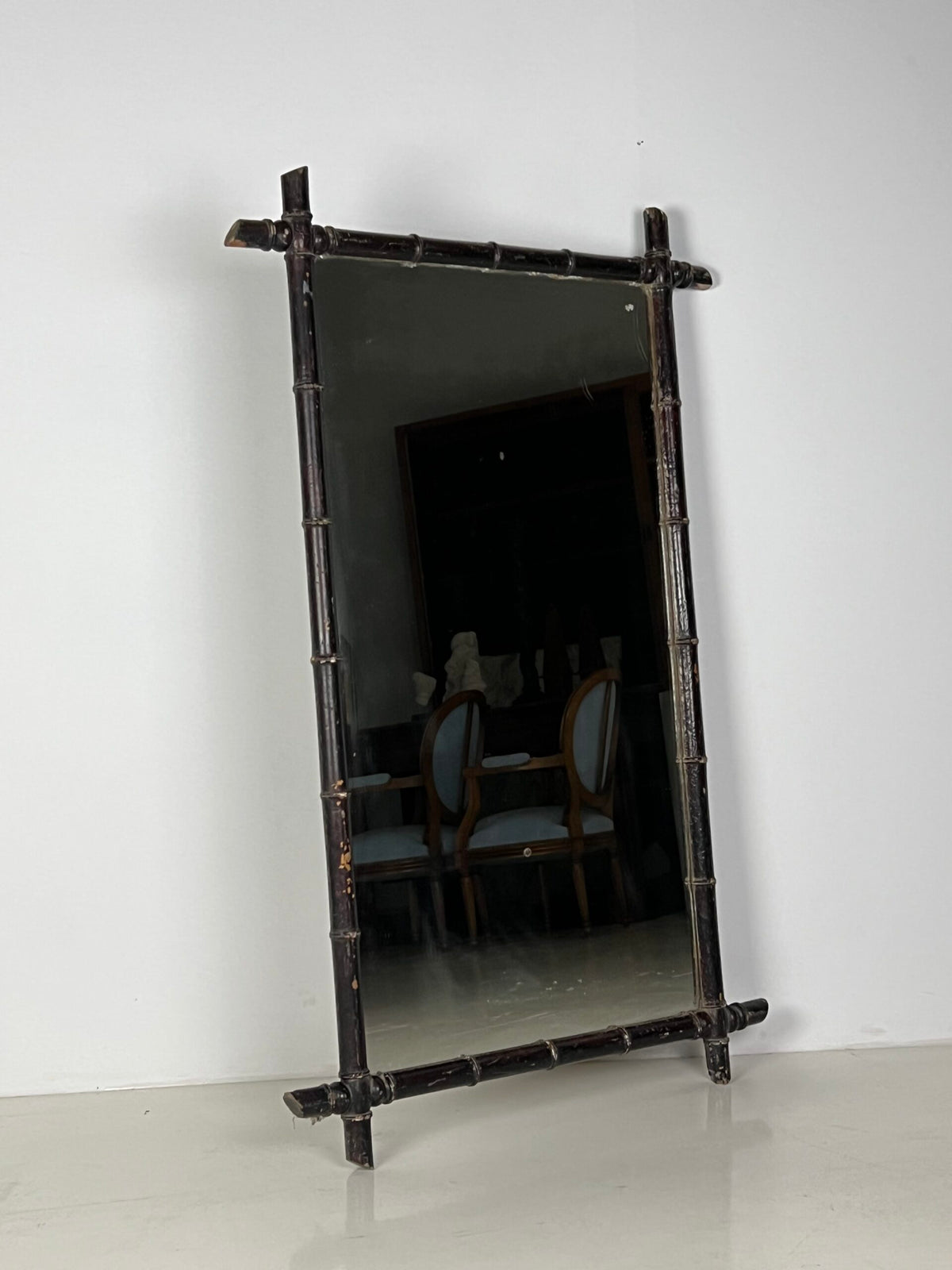 Large French Faux Bamboo Mirror, c. 1910, photo 2