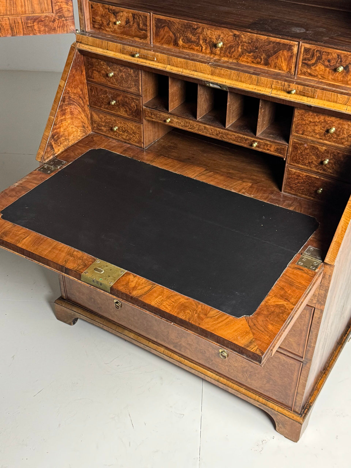 English Burr Walnut Bureau Bookcase, Early 19th Century, photo 33