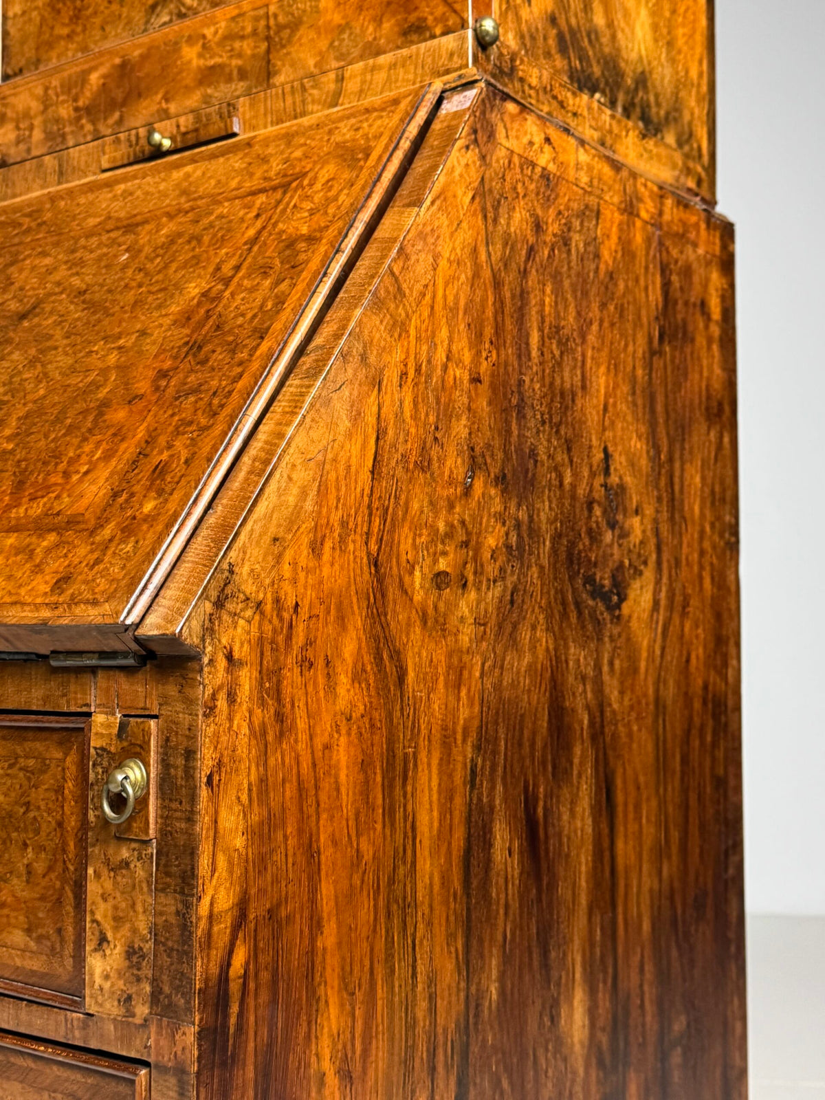 English Burr Walnut Bureau Bookcase, Early 19th Century, photo 42