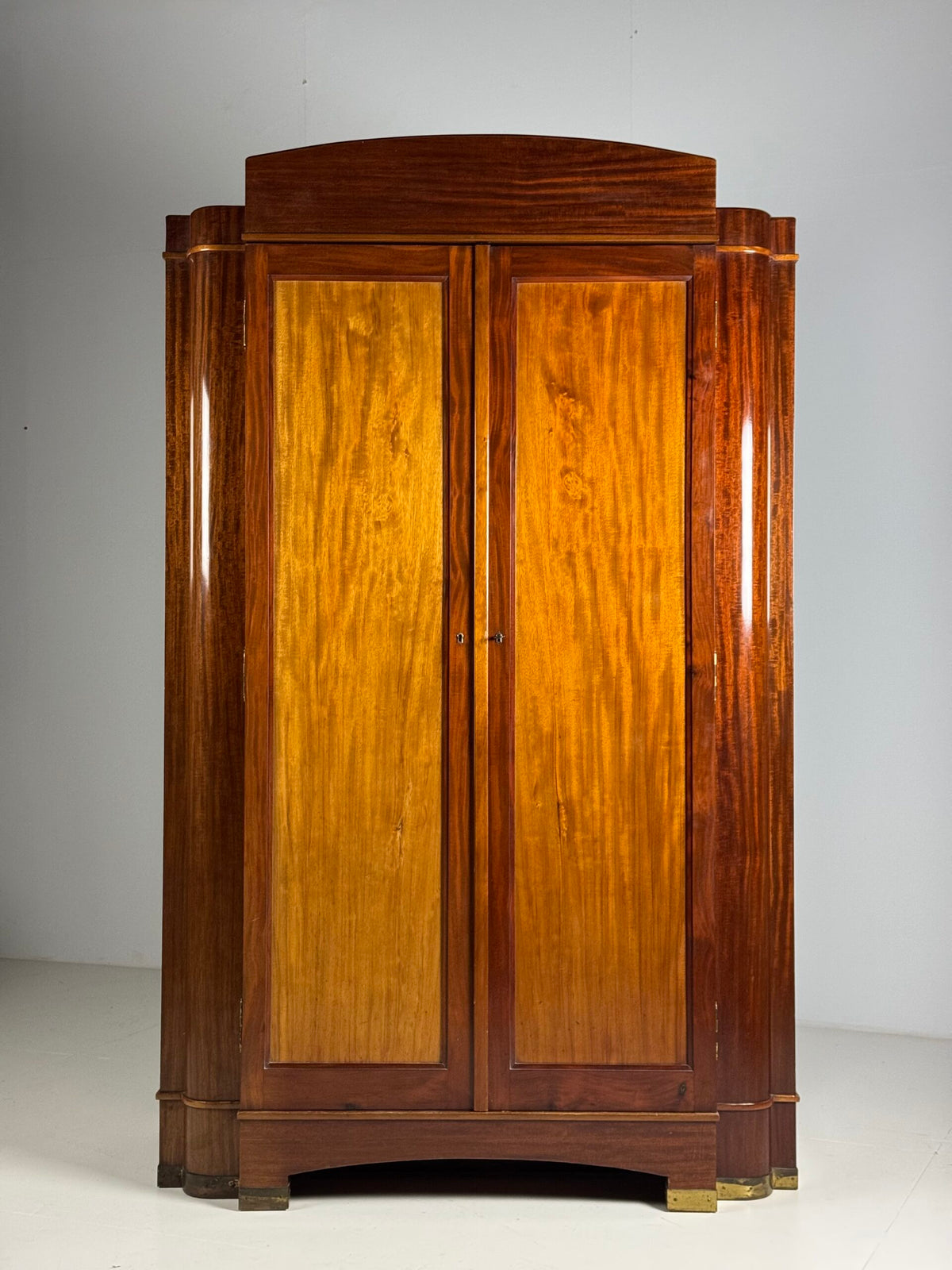 Art Deco Mahogany Gentleman's Wardrobe, Belgium, 1920 to 1940, photo 1