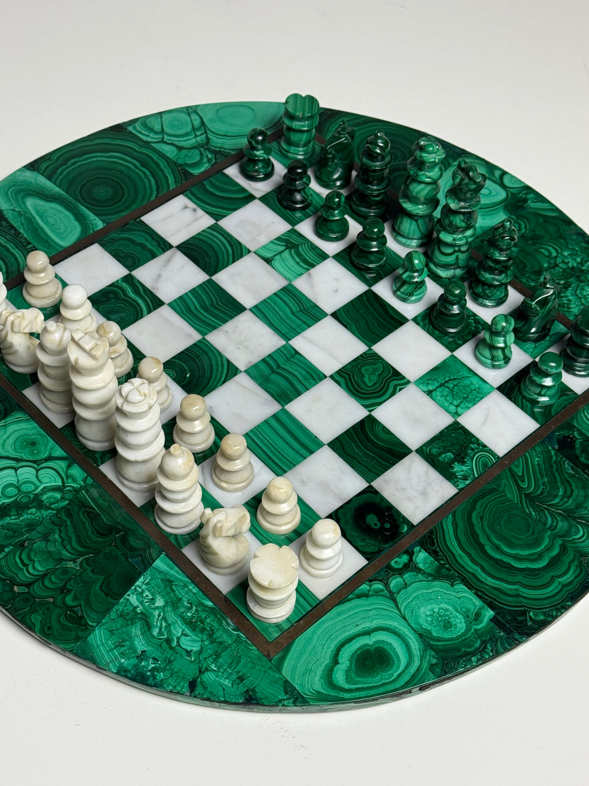 Congolese Malachite and Marble Chess Set, c. 1960, photo 26