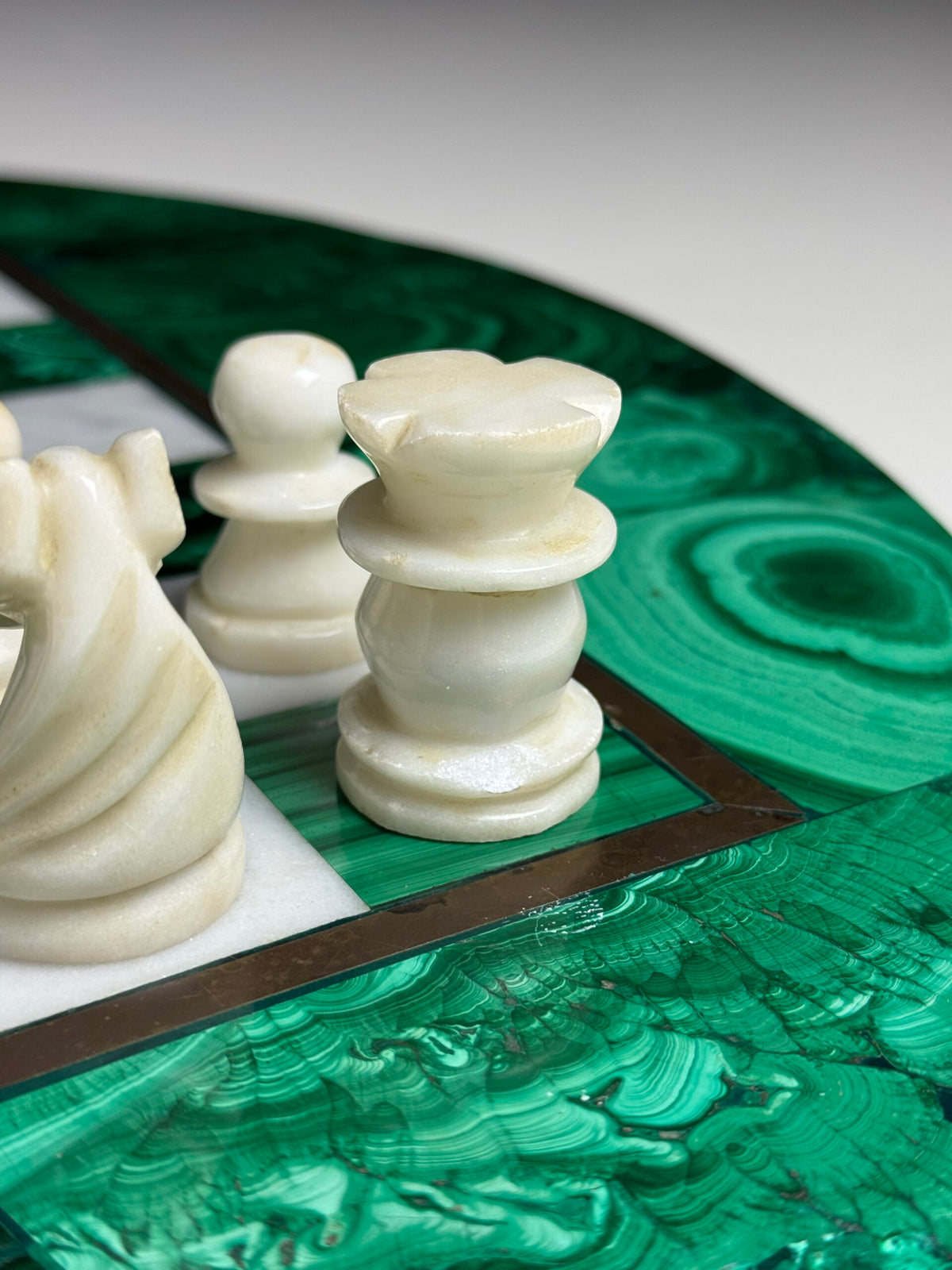 Congolese Malachite and Marble Chess Set, c. 1960, photo 12