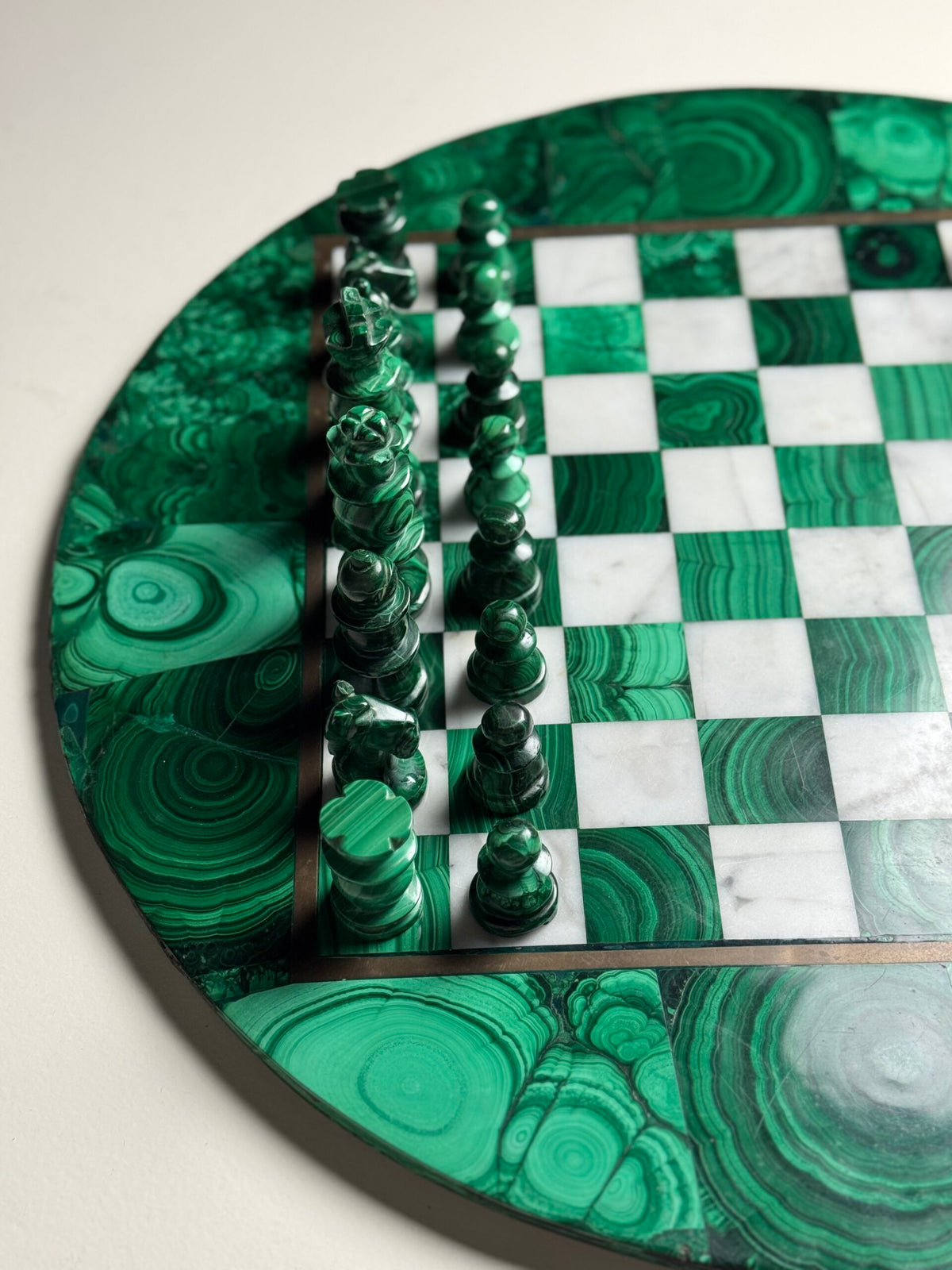 Congolese Malachite and Marble Chess Set, c. 1960, photo 10