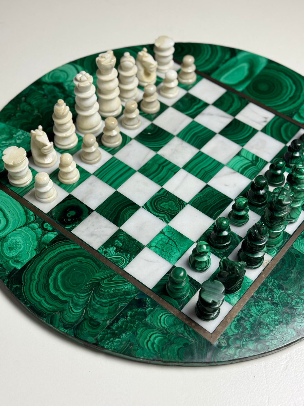 Congolese Malachite and Marble Chess Set, c. 1960, photo 9