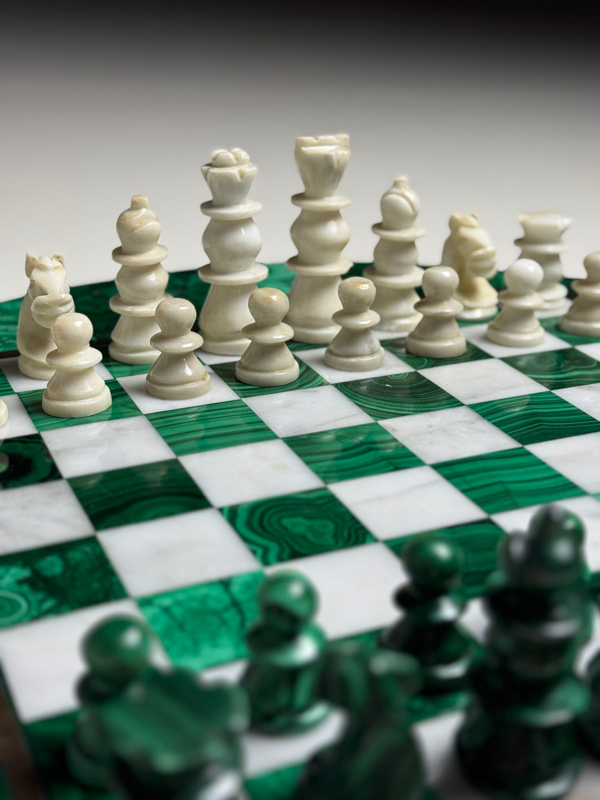 Congolese Malachite and Marble Chess Set, c. 1960, photo 7