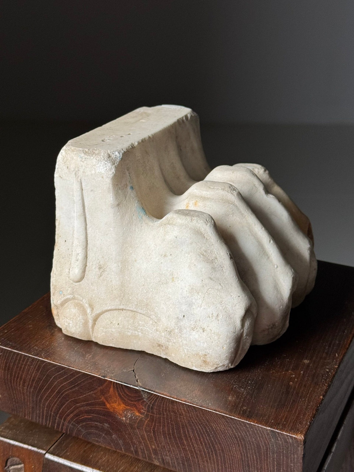 Pair of Hand Carved Marble Lion Paw Feet, 20th Century, photo 5
