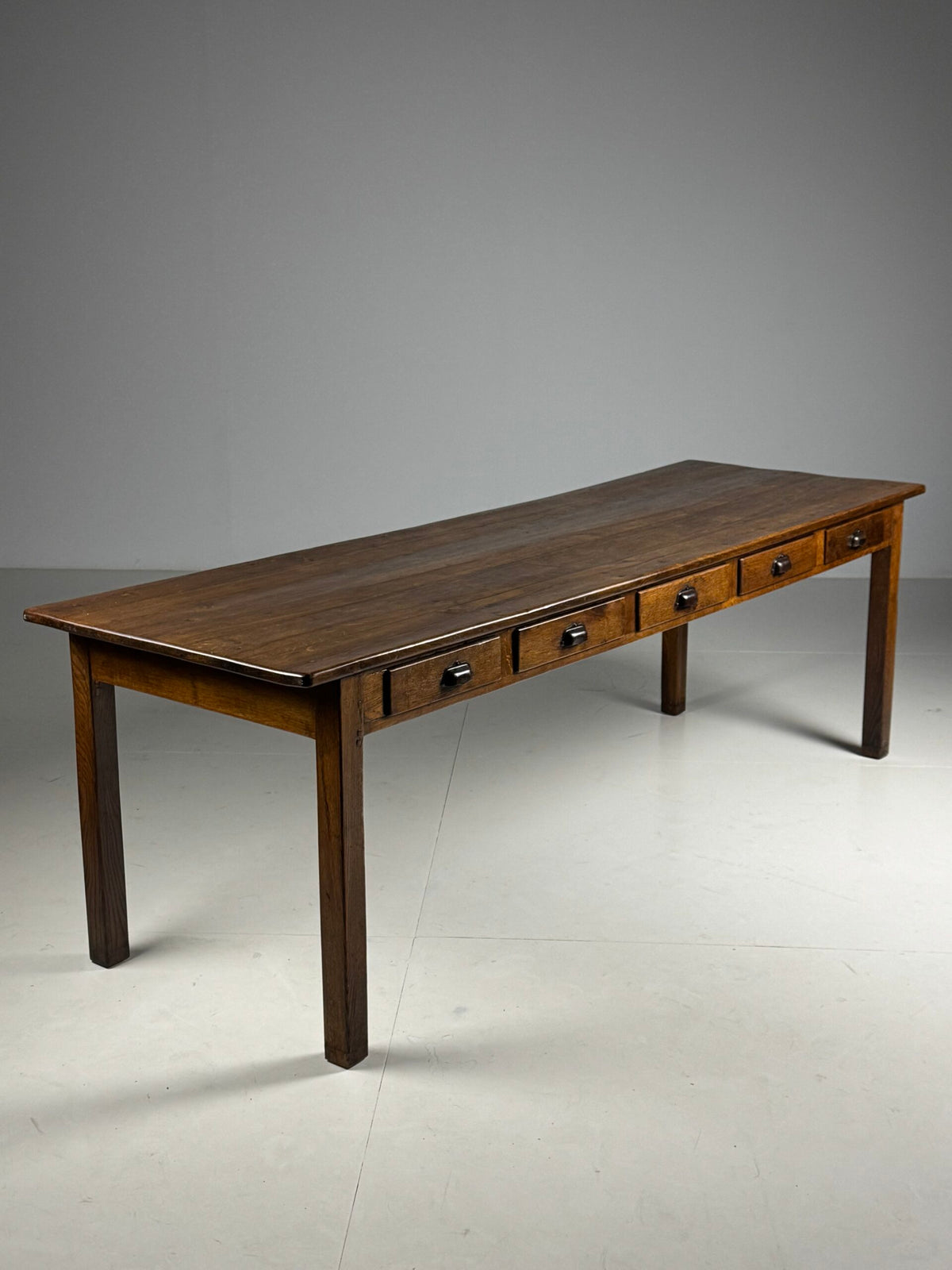 French Oak Farmhouse Dining Table with Ten Drawers, 250 cm, photo 1
