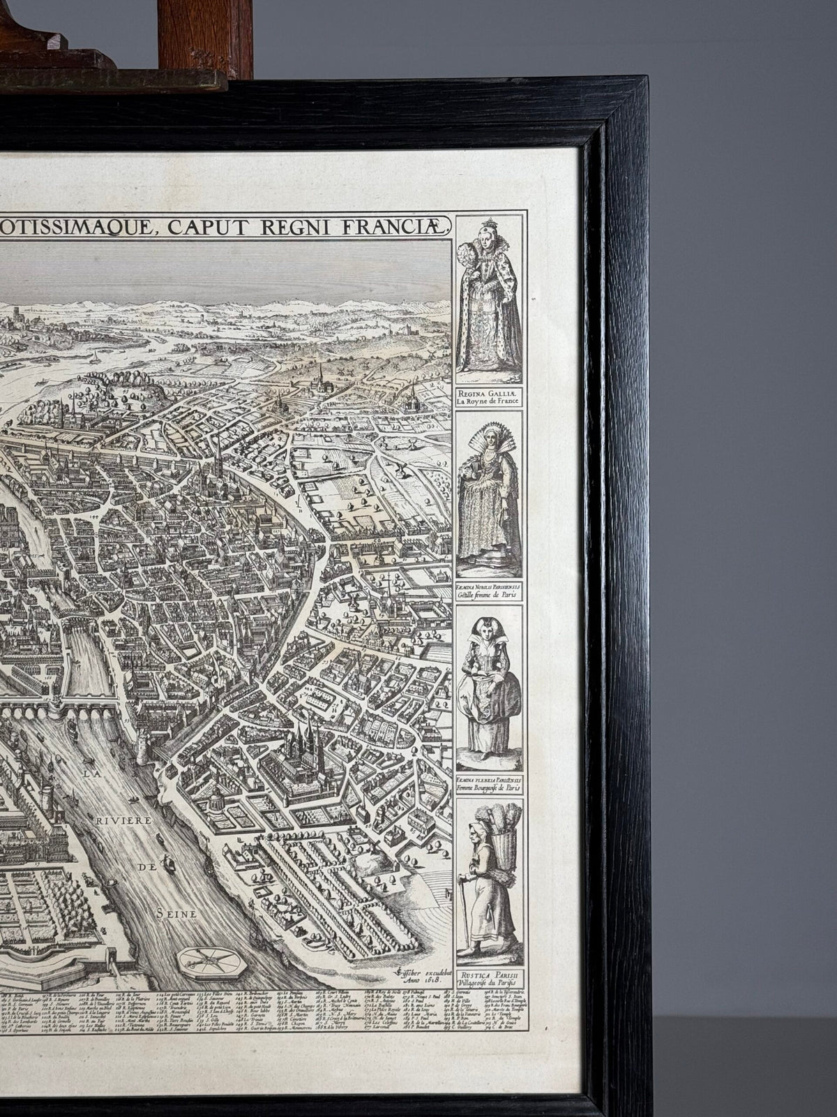 Framed Map of Paris in 1618, photo 14