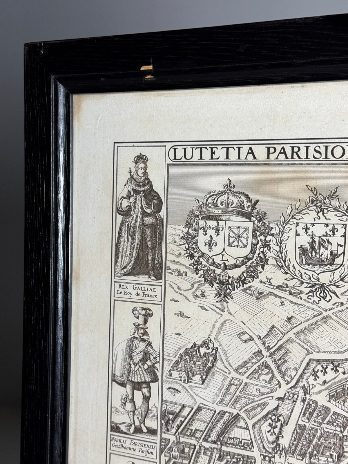 Framed Map of Paris in 1618, photo 11