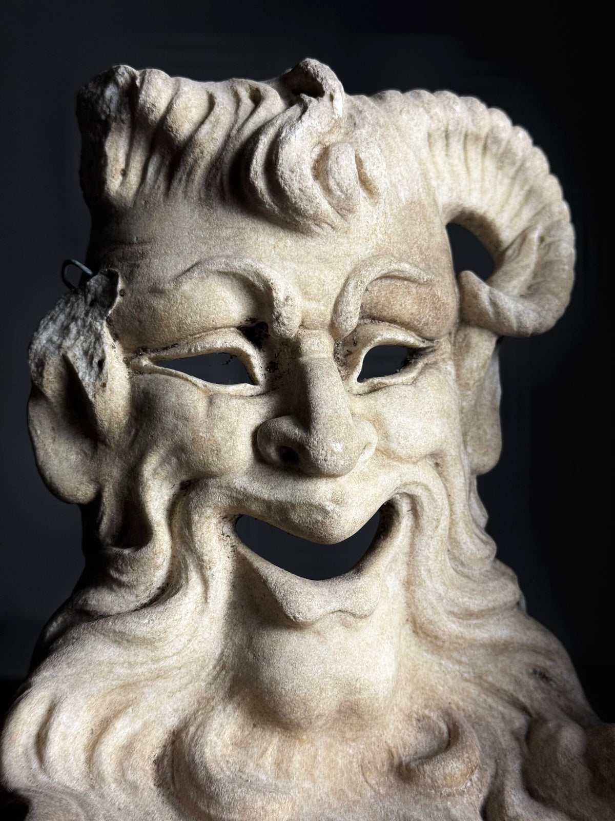 Pair of Italian Marble Satyr Masks, 19th Century, photo 2
