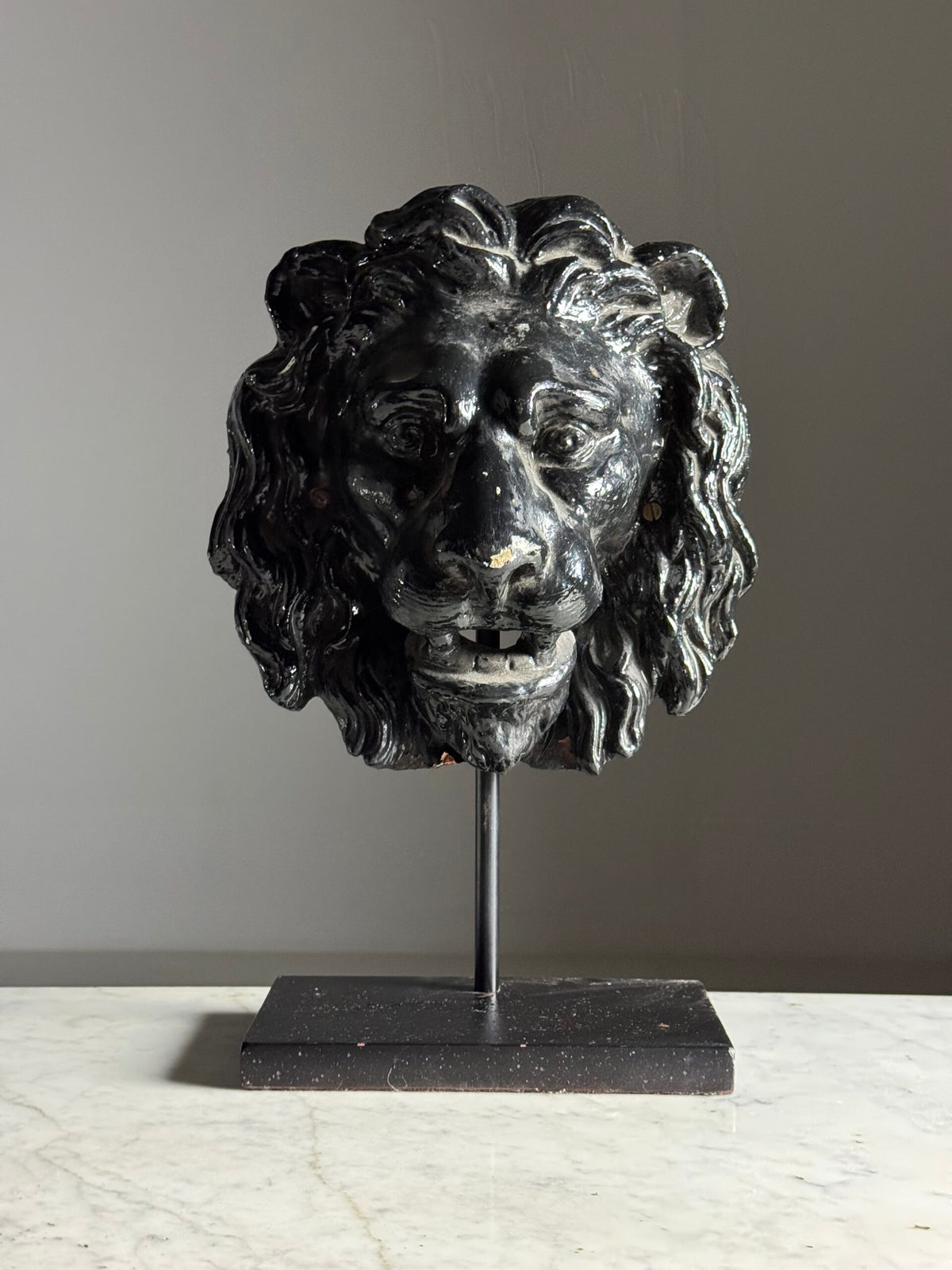 French Terracotta Lion Head Fountain Mask, photo 12