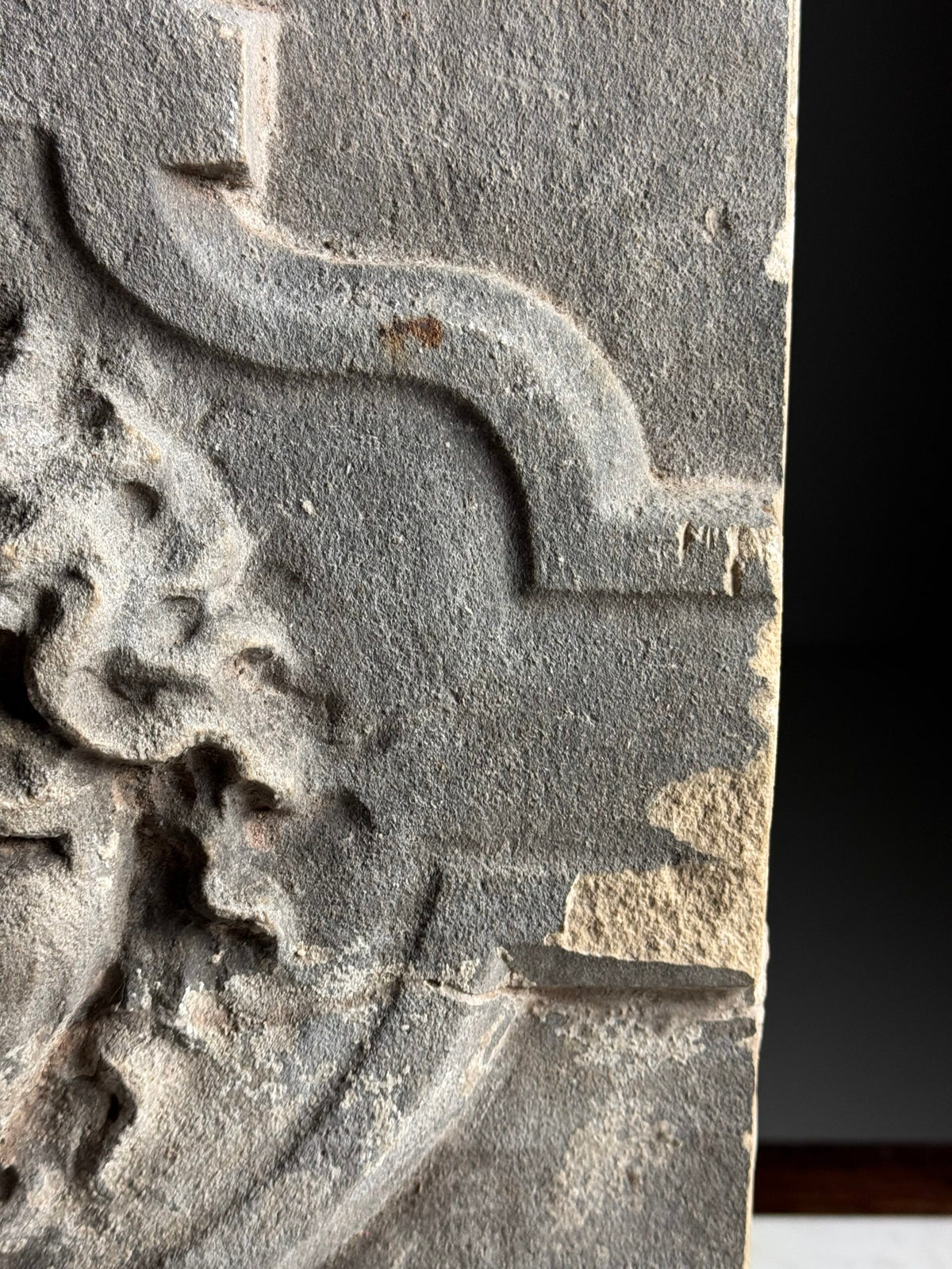 Carved Stone Medusa Fragment on Black Stand, 18th Century, photo 5