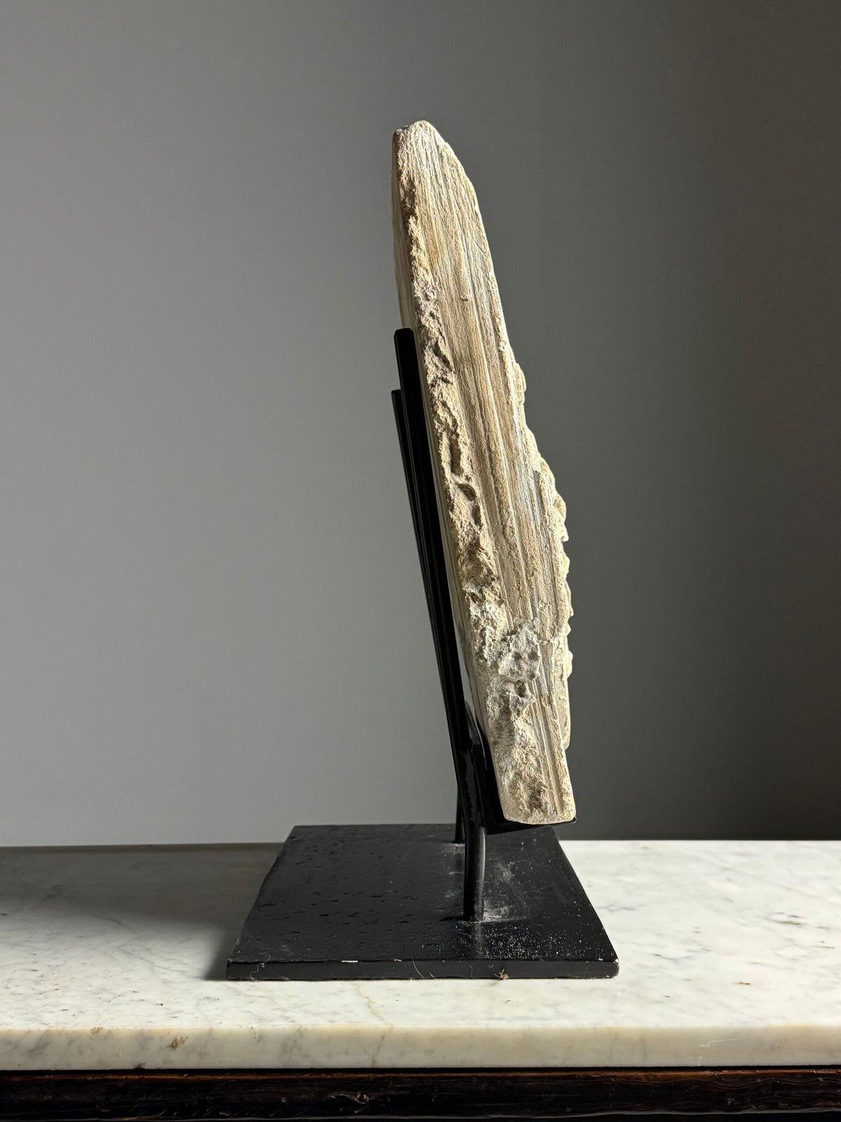 Carved Stone Medusa Fragment on Black Stand, 18th Century, photo 3
