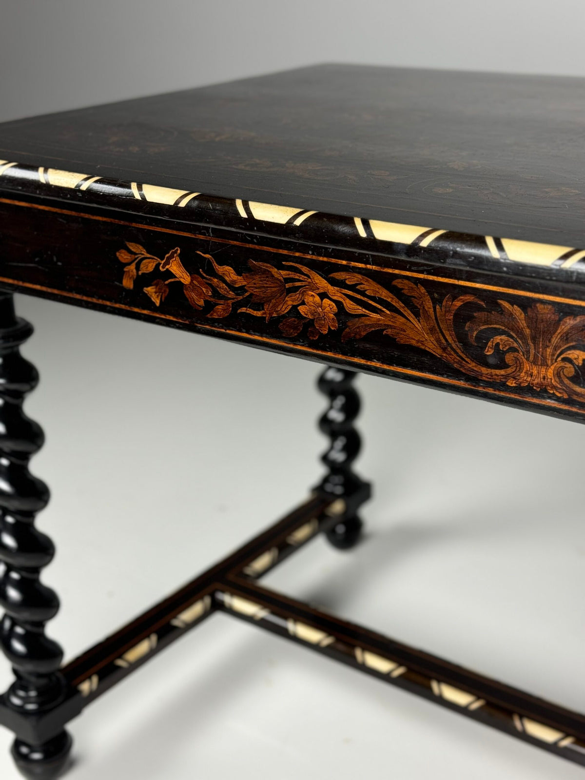 Dutch Marquetry Writing Table with Bone Inlay, 19th Century, photo 7