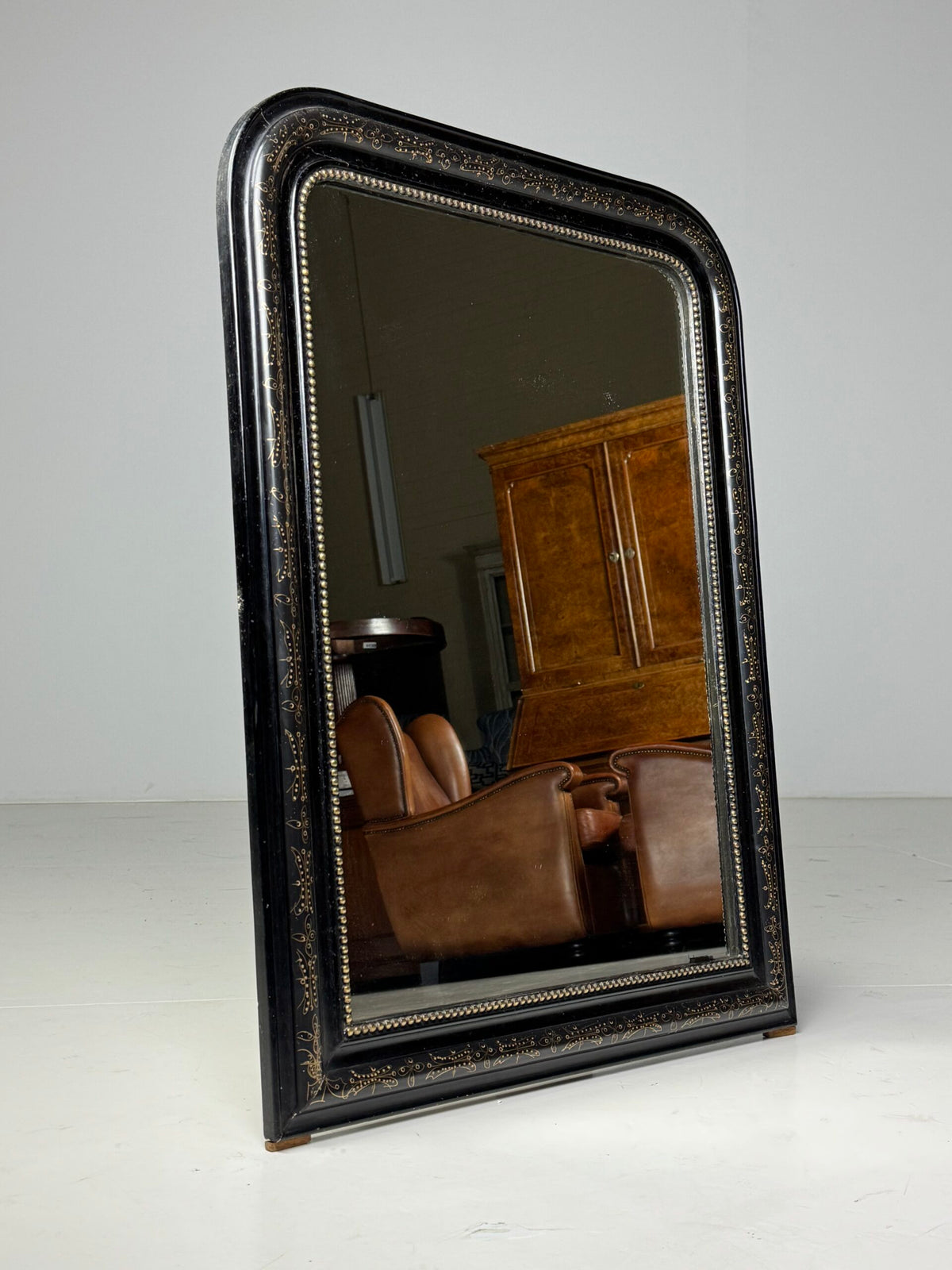French Louis Philippe Black Mirror, Late 19th Century, photo 2