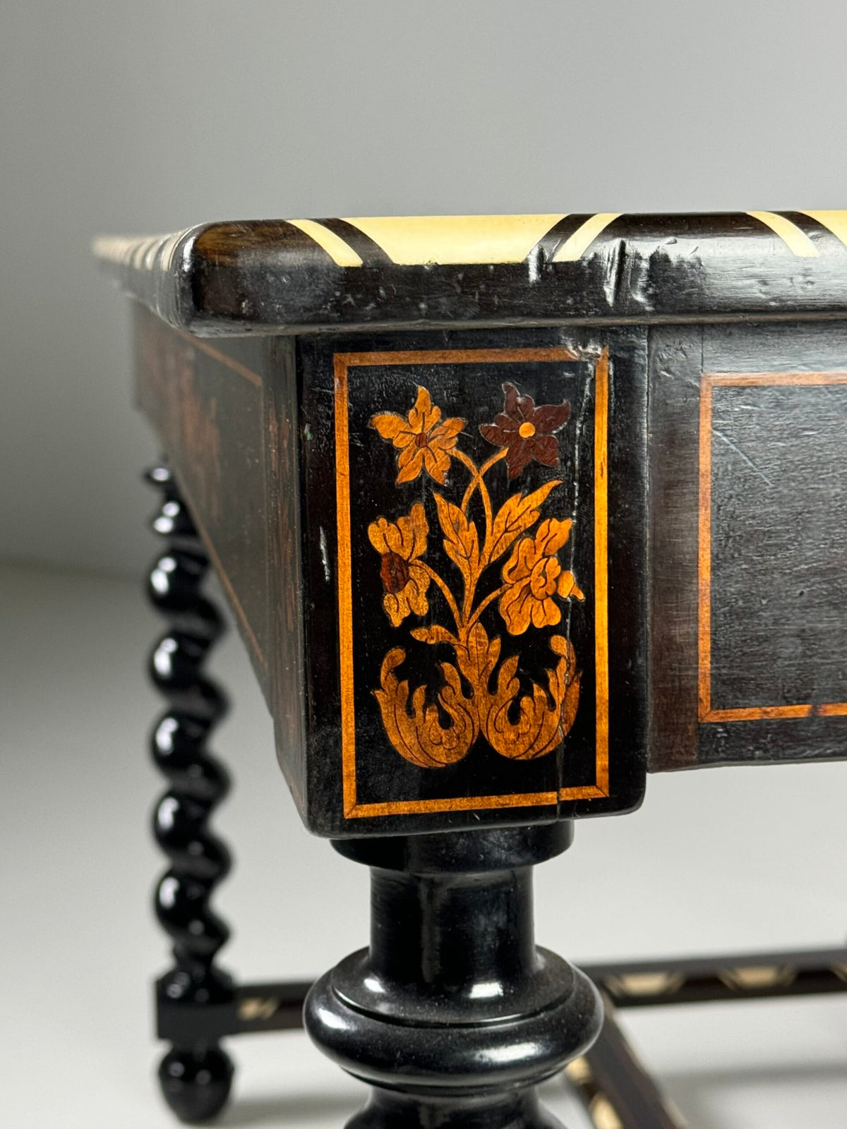 Dutch Marquetry Writing Table with Bone Inlay, 19th Century, photo 20