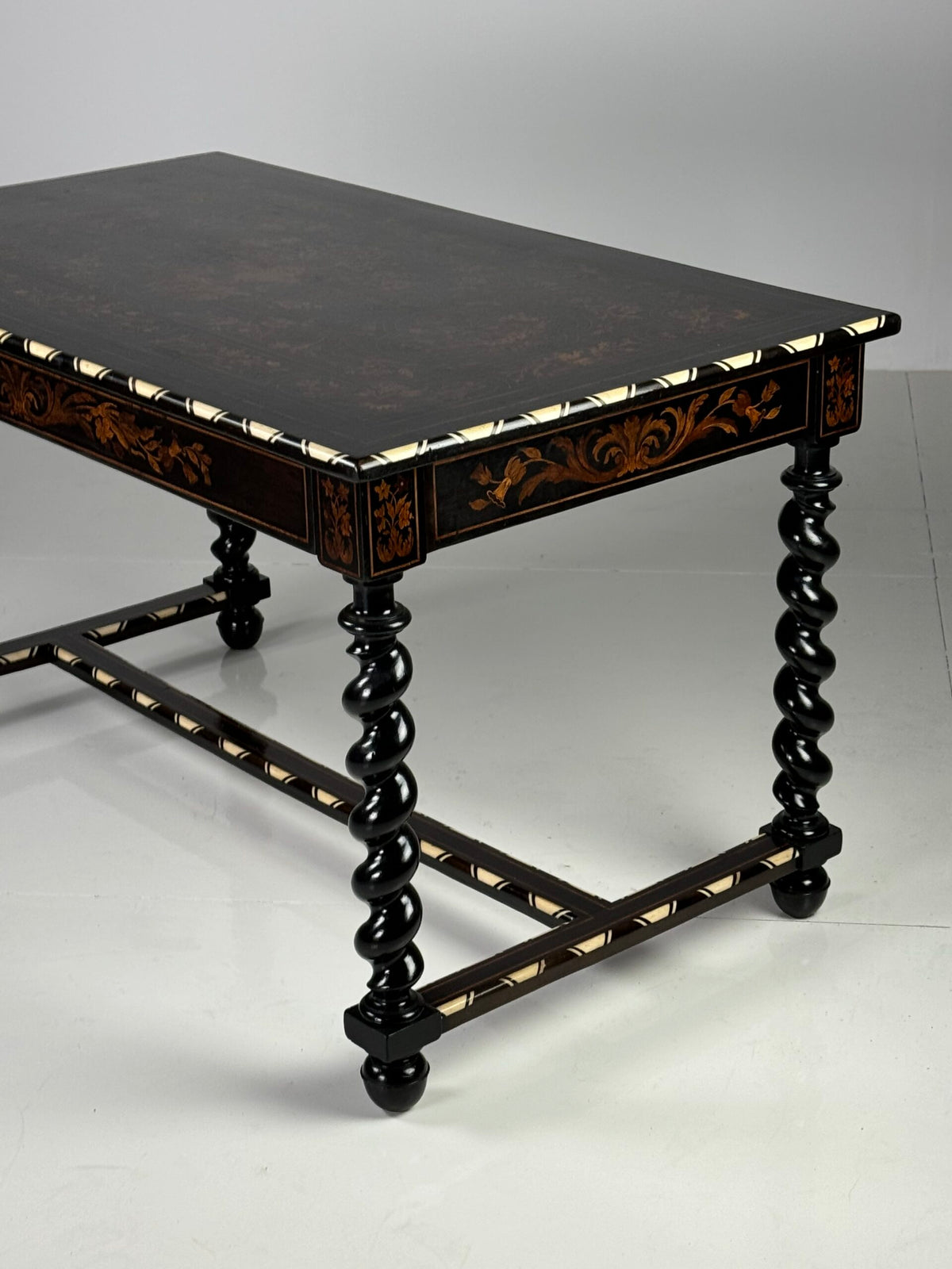 Dutch Marquetry Writing Table with Bone Inlay, 19th Century, photo 23