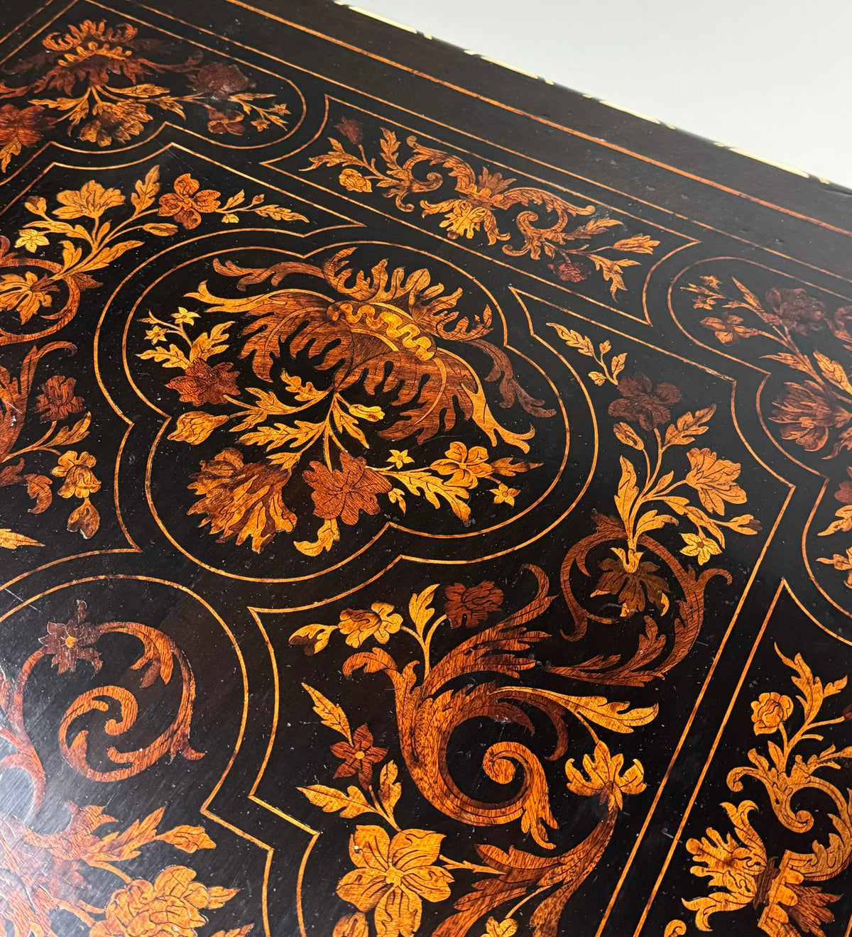 Dutch Marquetry Writing Table with Bone Inlay, 19th Century, photo 26