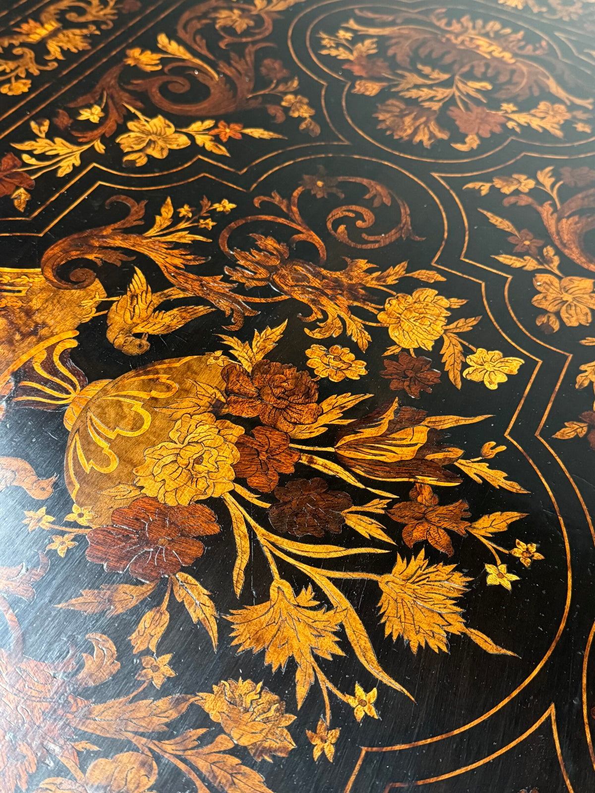 Dutch Marquetry Writing Table with Bone Inlay, 19th Century, photo 28