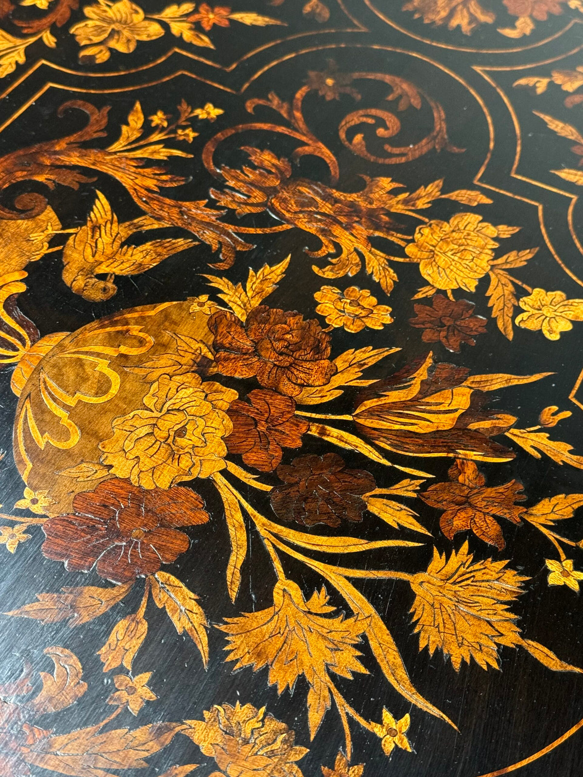Dutch Marquetry Writing Table with Bone Inlay, 19th Century, photo 29