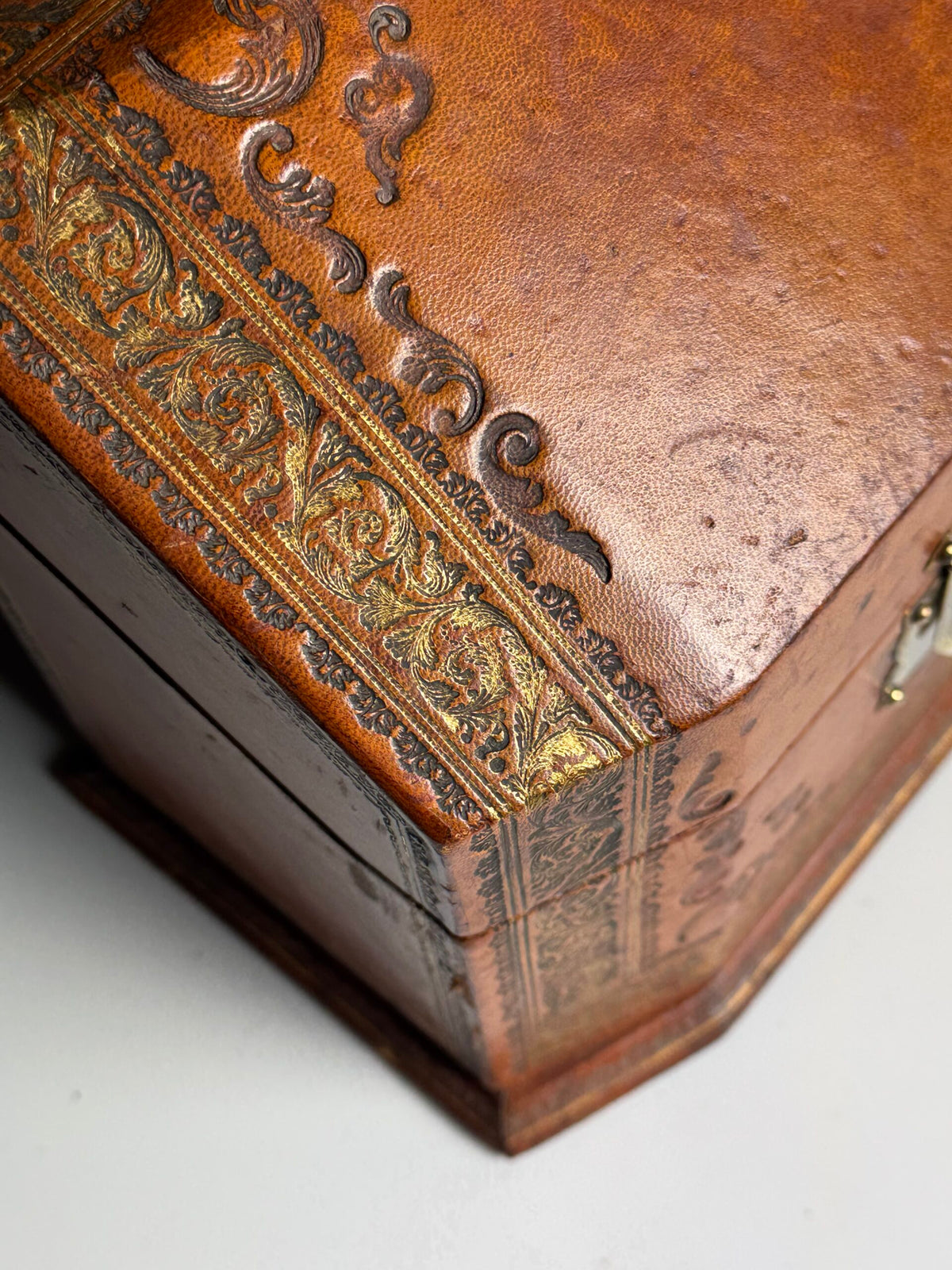 French Leather Covered Letter Box, 19th Century, photo 17