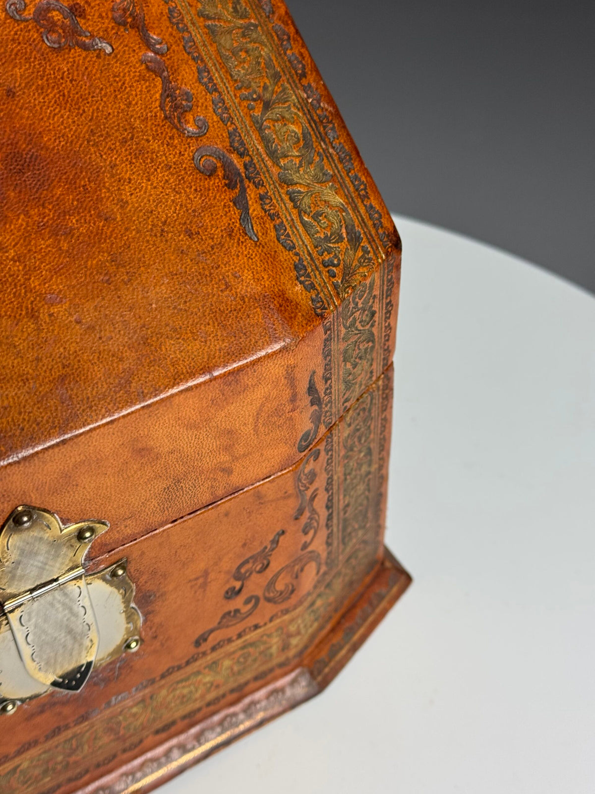 French Leather Covered Letter Box, 19th Century, photo 16
