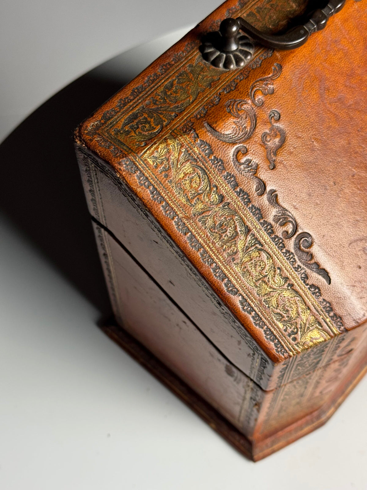 French Leather Covered Letter Box, 19th Century, photo 14