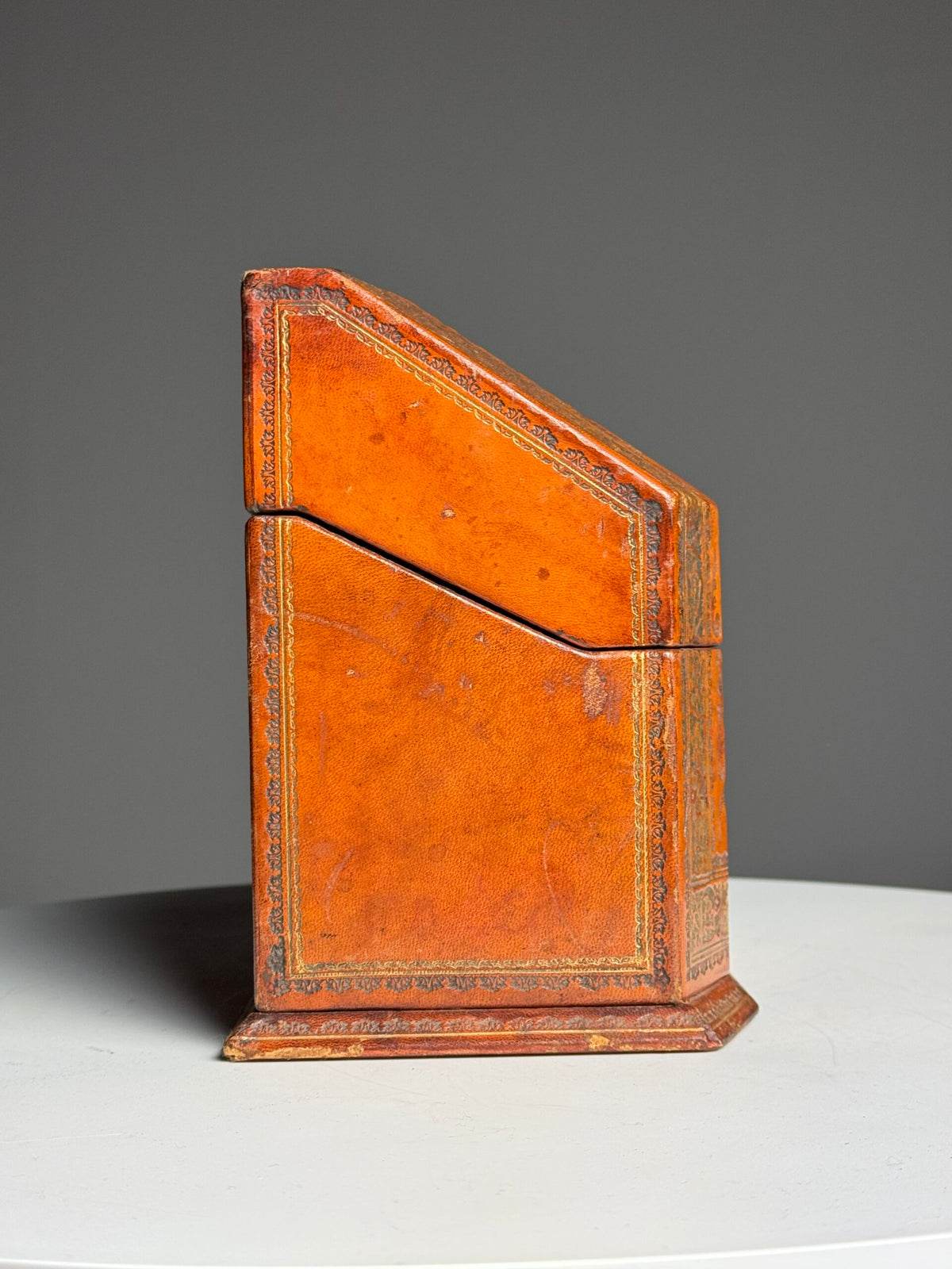 French Leather Covered Letter Box, 19th Century, photo 5